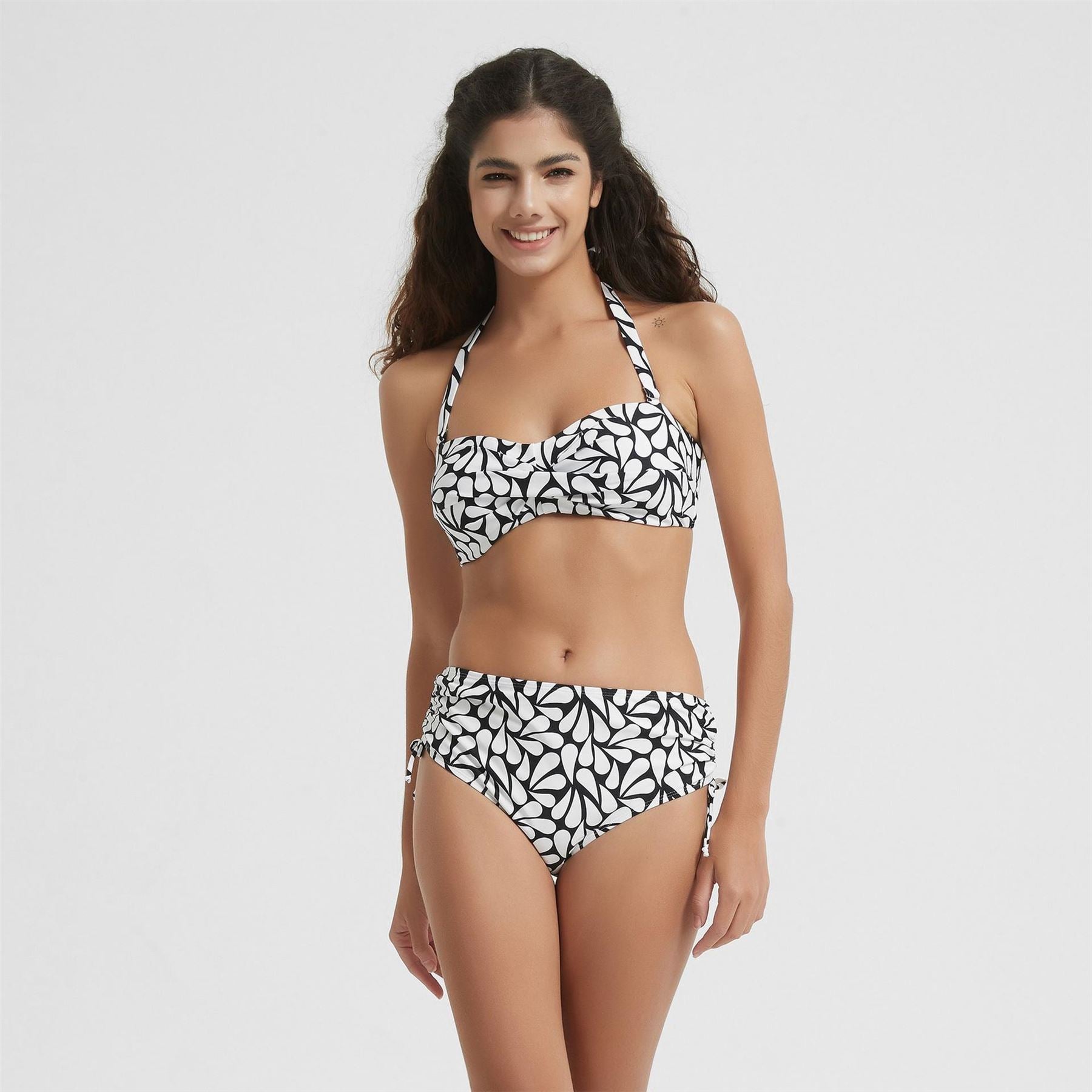 Be You Ruched Front High Waisted Bikini Bottoms
