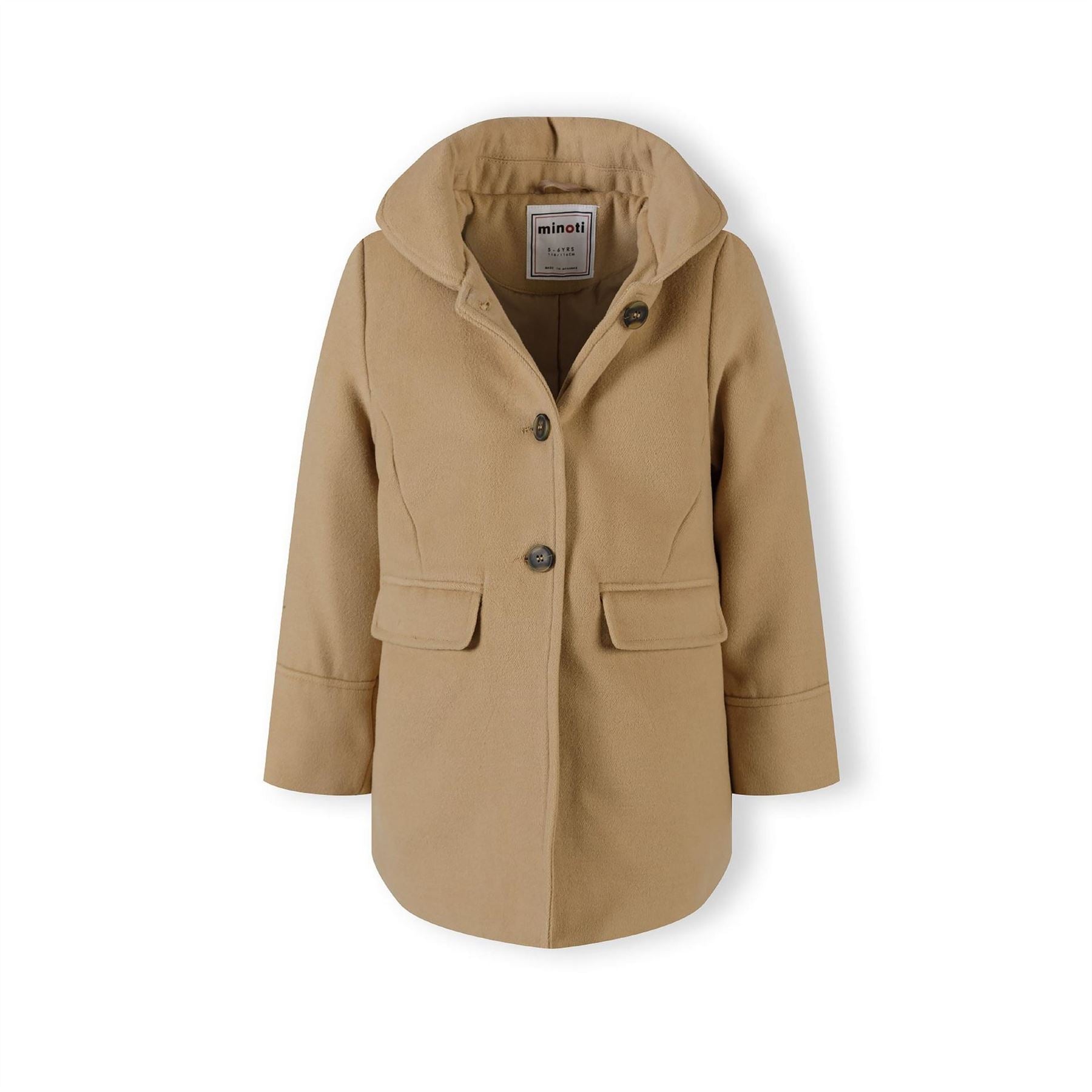 Minoti Girls Padded Coat With Button Fastening Beige