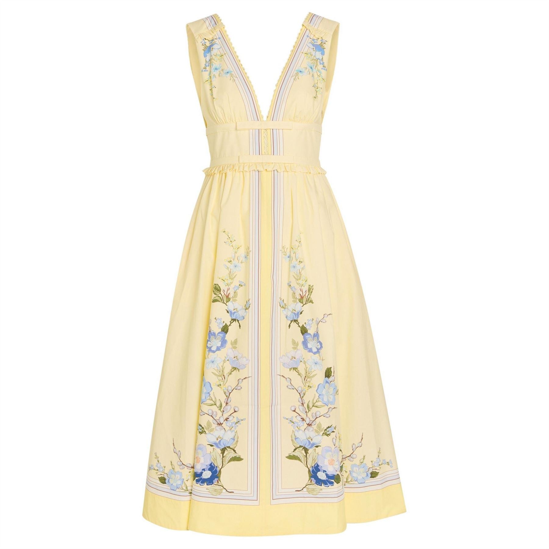 Self Portrait Yellow Floral Cotton Dress