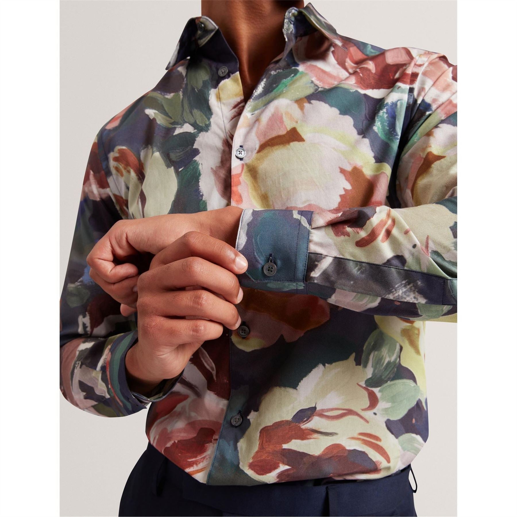 Ted Baker Floral Collared Neck Long Sleeve Shirt