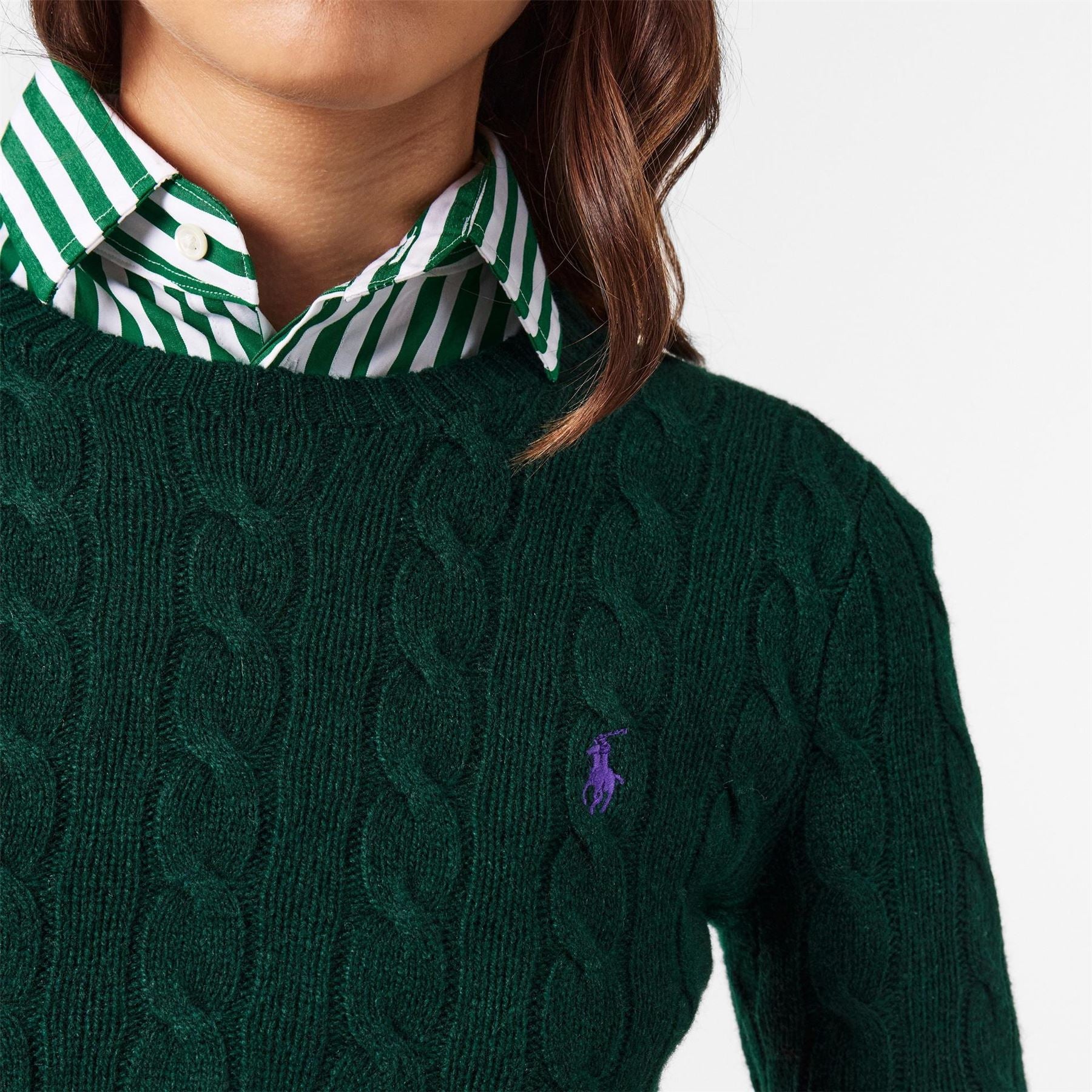 Polo Ralph Lauren Cable Knit V Neck Jumper