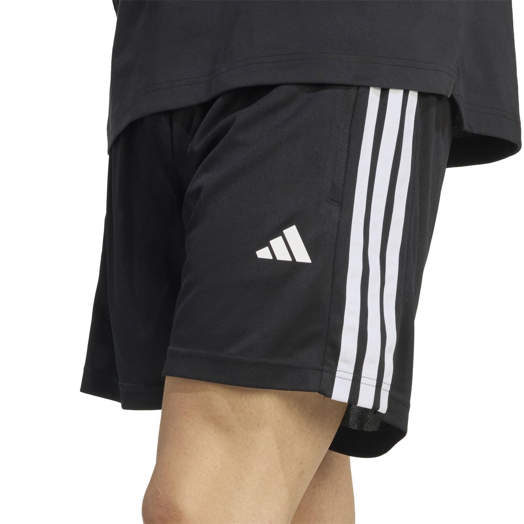 adidas Mens 3 Stripe Essentials Pique Training Shorts