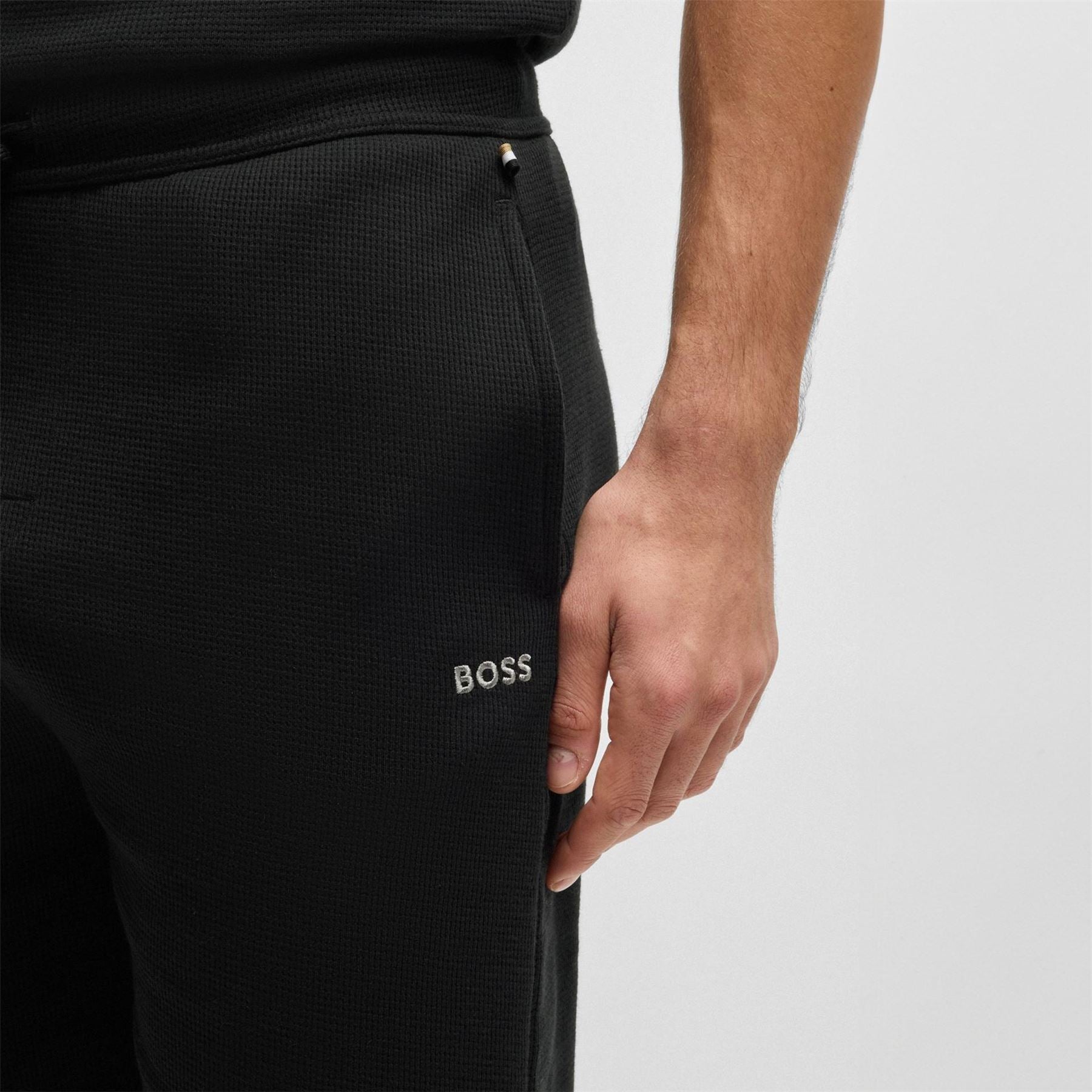 Boss Embroidered Waffle Pyjama Shorts