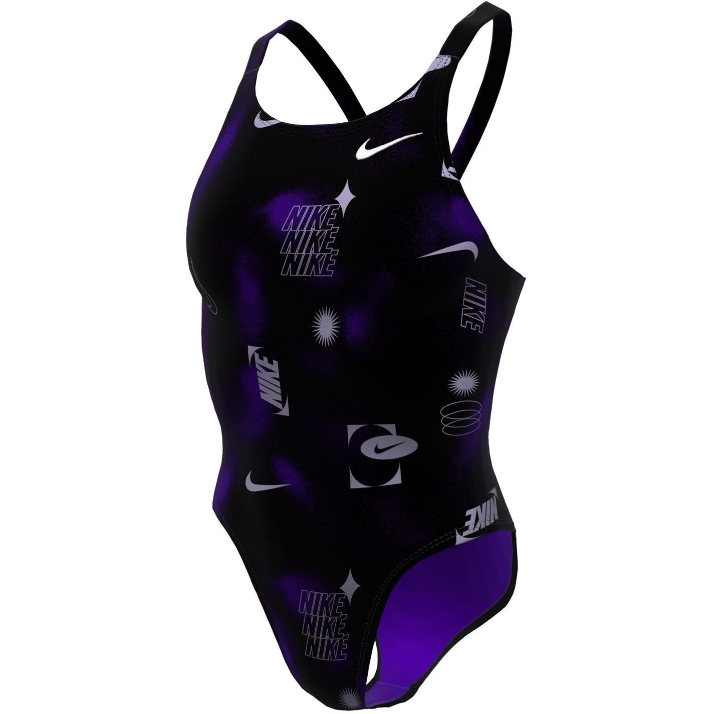 Nike Mp Fastback Snug Fit Lettering Logo Swimsuit