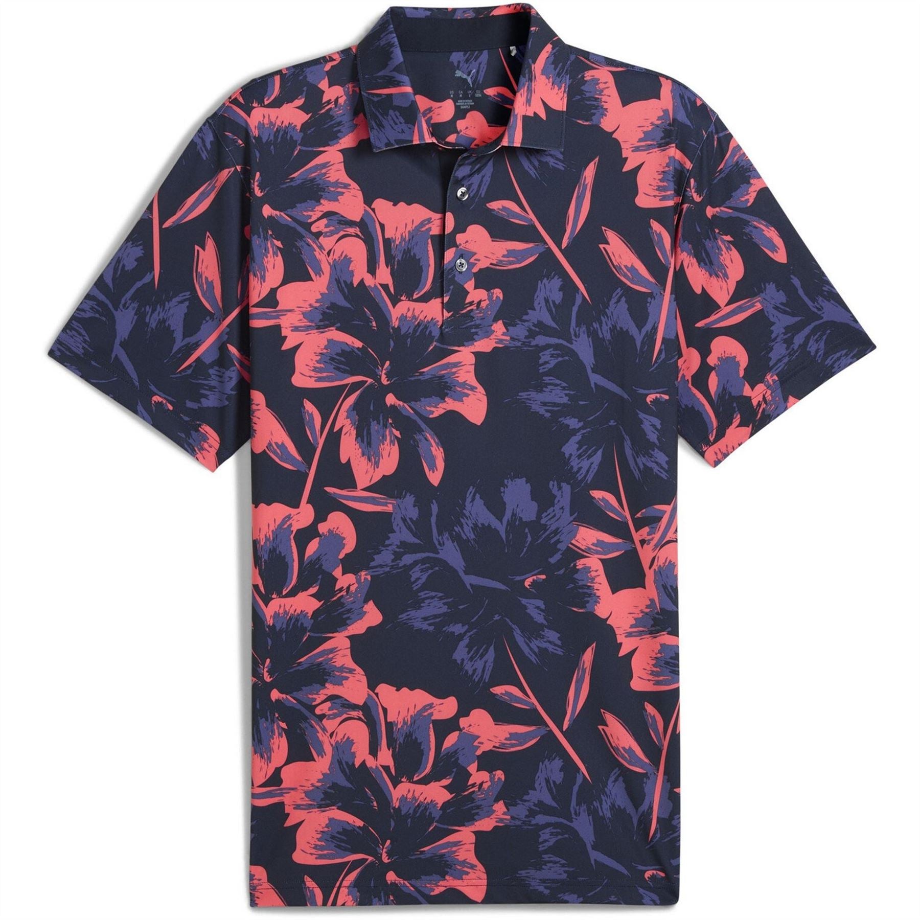 Puma Flower Short Sleeve Performance Polo Shirt