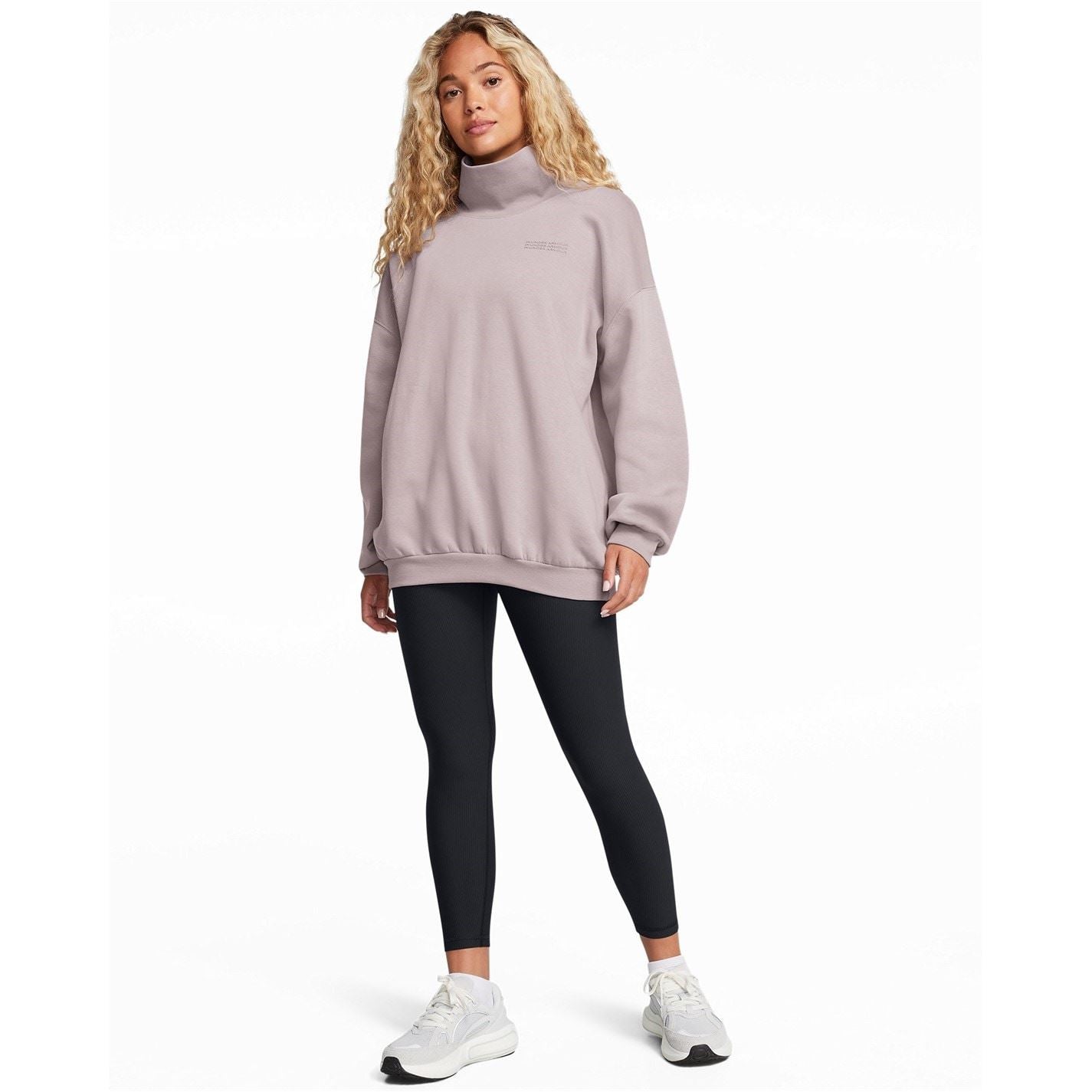 Under Armour Mock Neck Long Sleeve Drop Shoulder Sweater