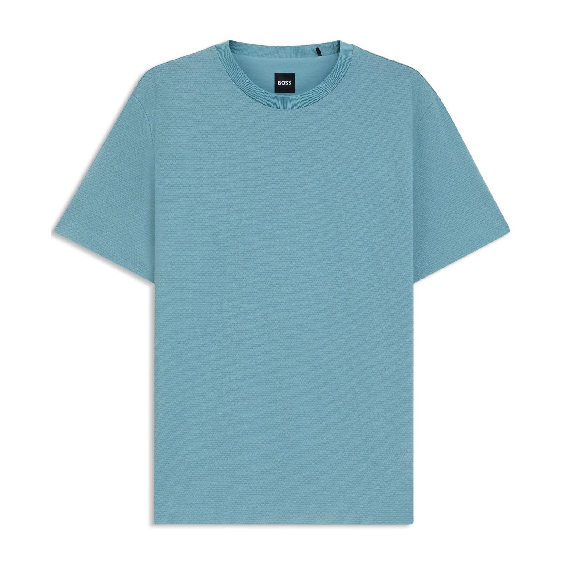 Boss Crew Neck Ribbed Collar Short Sleeve T-Shirt
