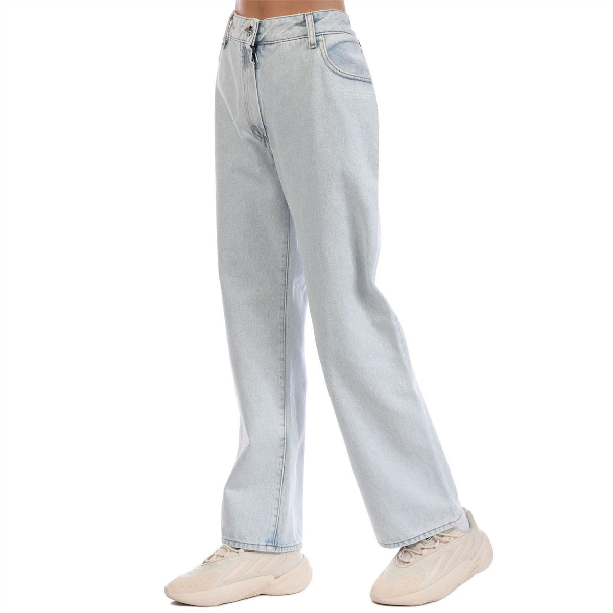 Off White Cropped Flare Jeans