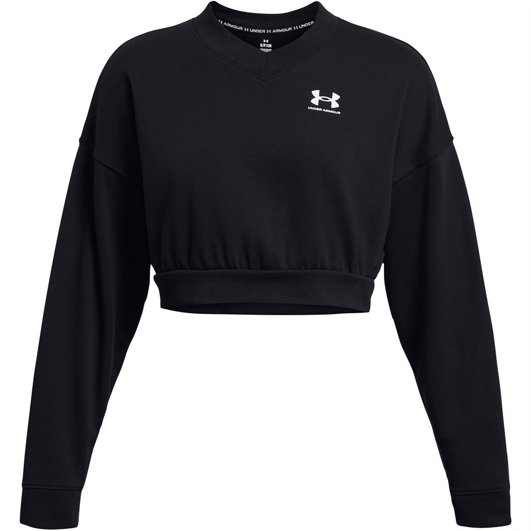 Under Armour Rival Cropped Terry Logo Print Sweatshirt