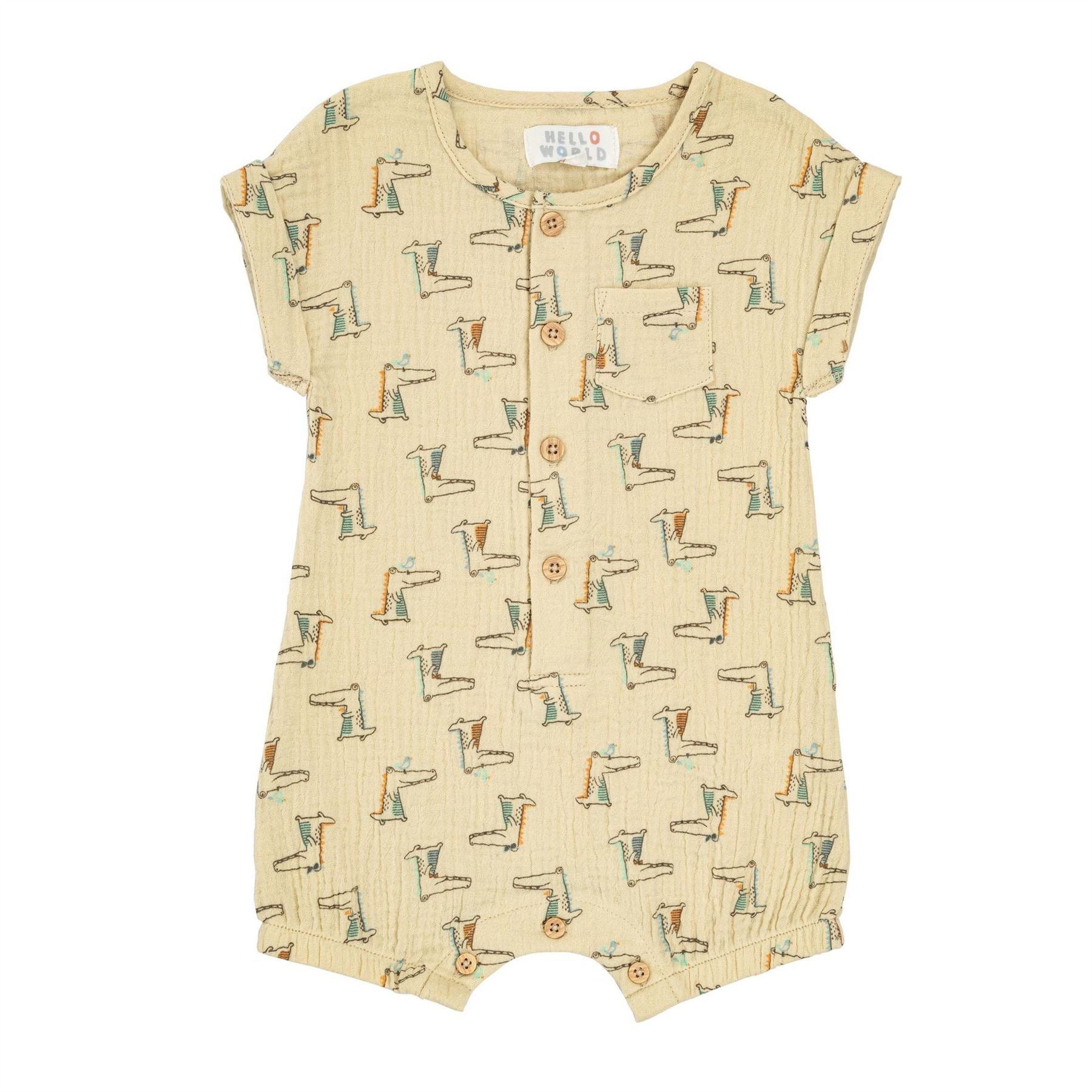 Hello World Studio Button Up Bodysuit