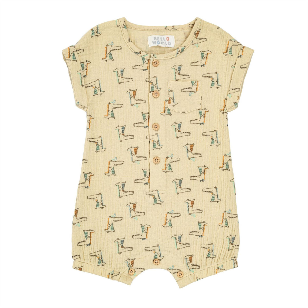Hello World Studio Button Up Bodysuit