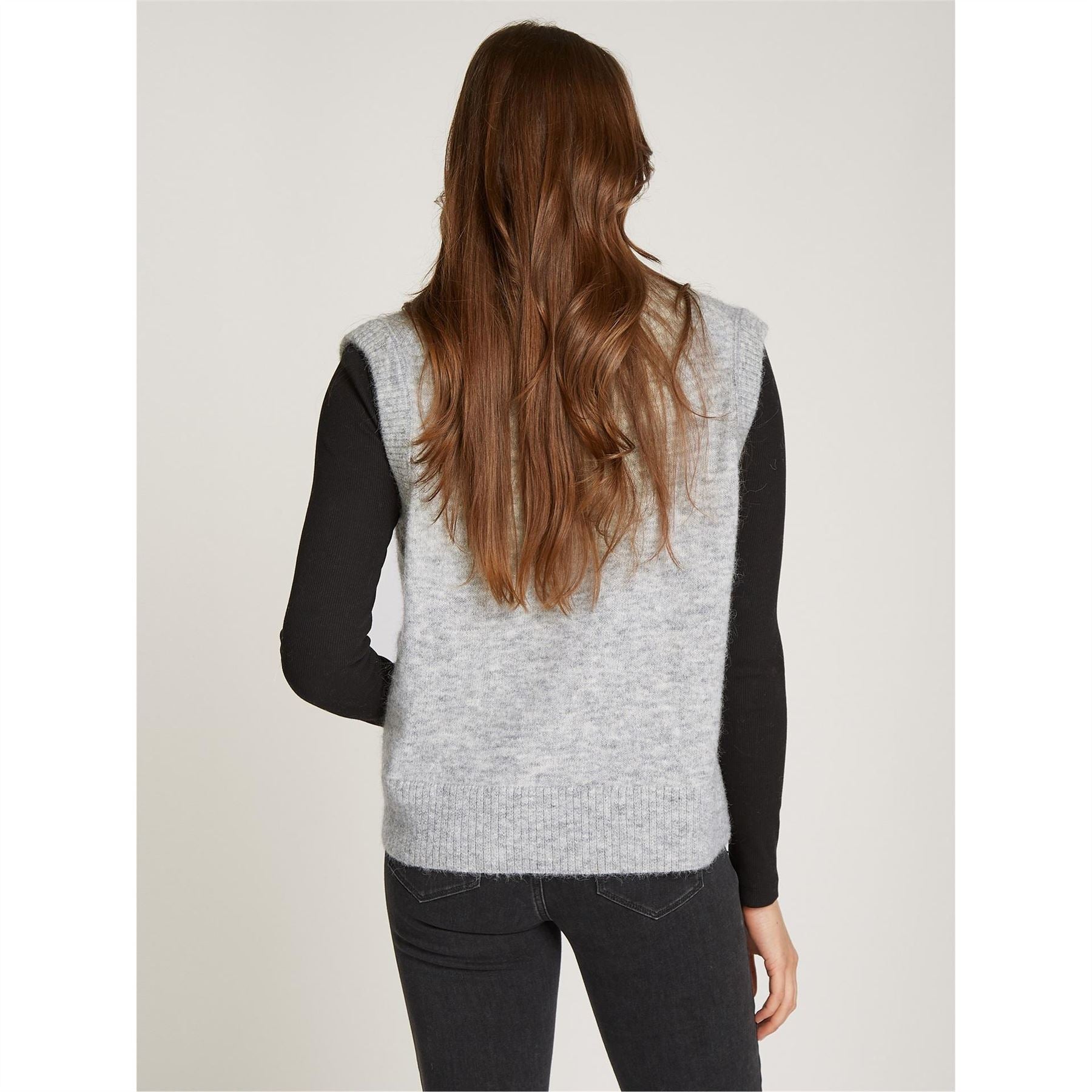Calvin Klein Jeans V-Neck Cap Sleeve Regular Fit Sweater Vest