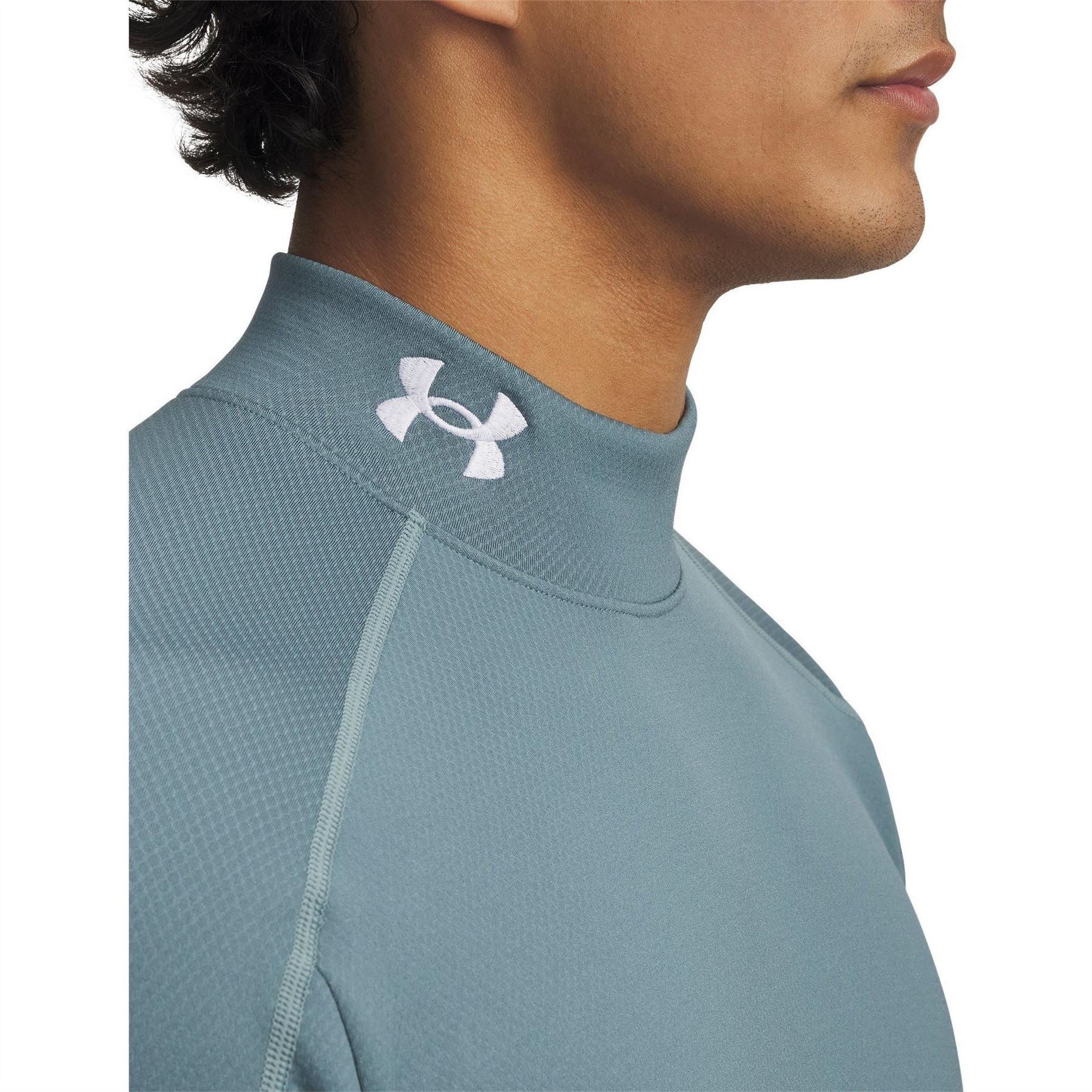 Under Armour Mock Neck High Collar Raglan Sleeve Compression Fit Midlayer