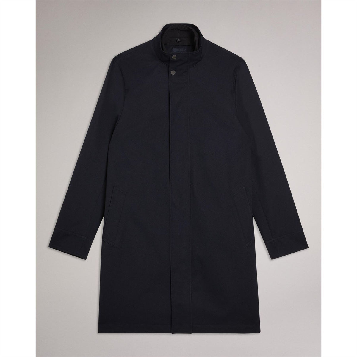Ted Baker Solid Patterned Nylon Funnel Over Coat with Side Pocket