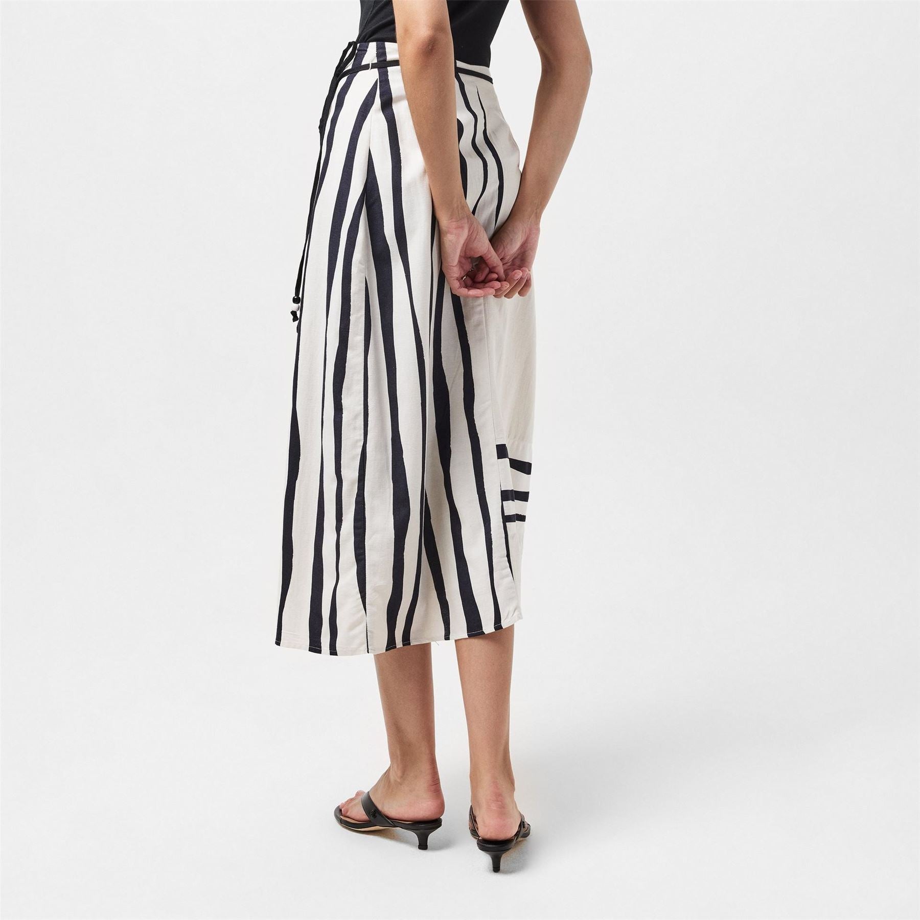 French Connection Genevieve Maxi Stripe Patterned Wrap Skirt