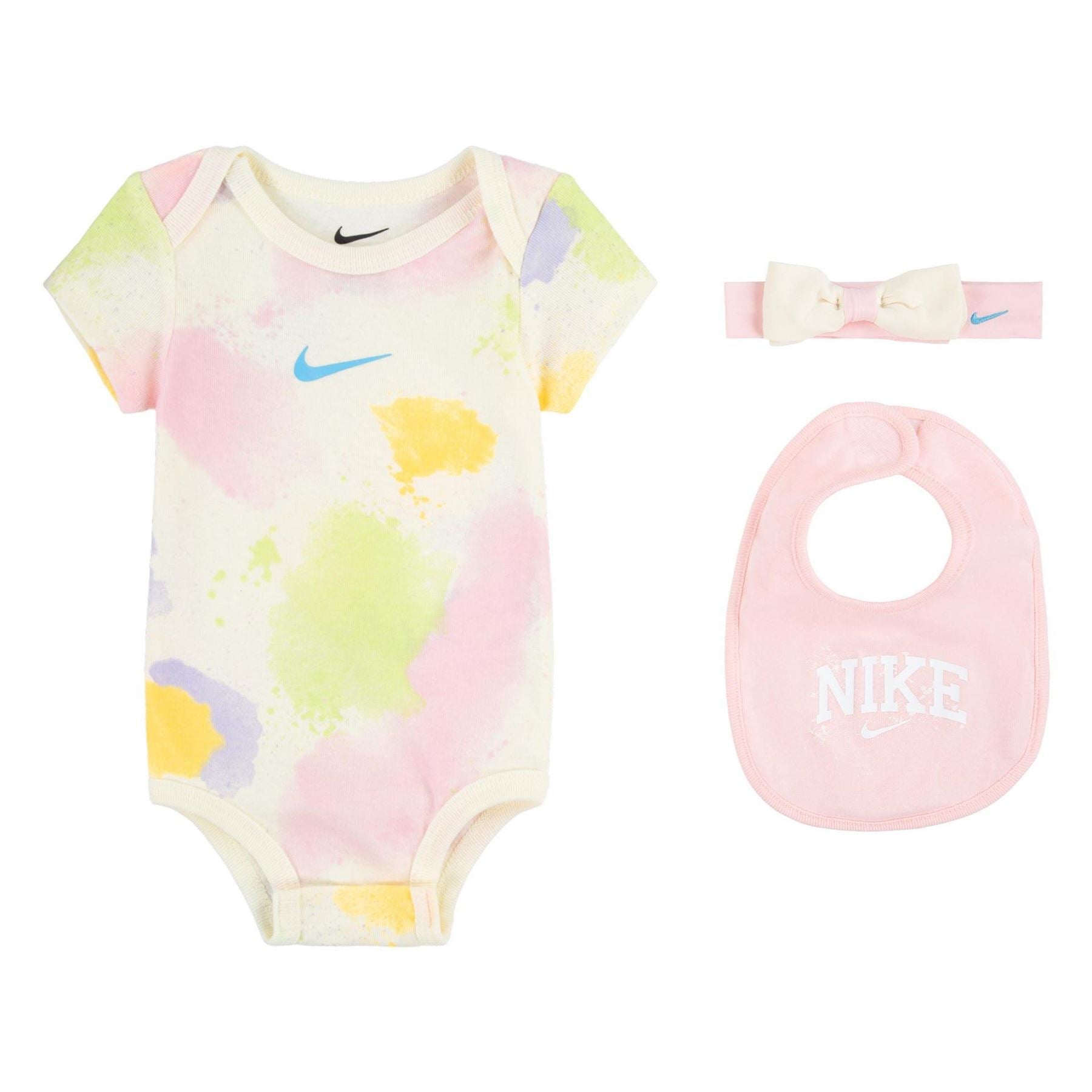 Nike Kids Headband Bodysuit  And  Bib 3 Piece Set Onesies