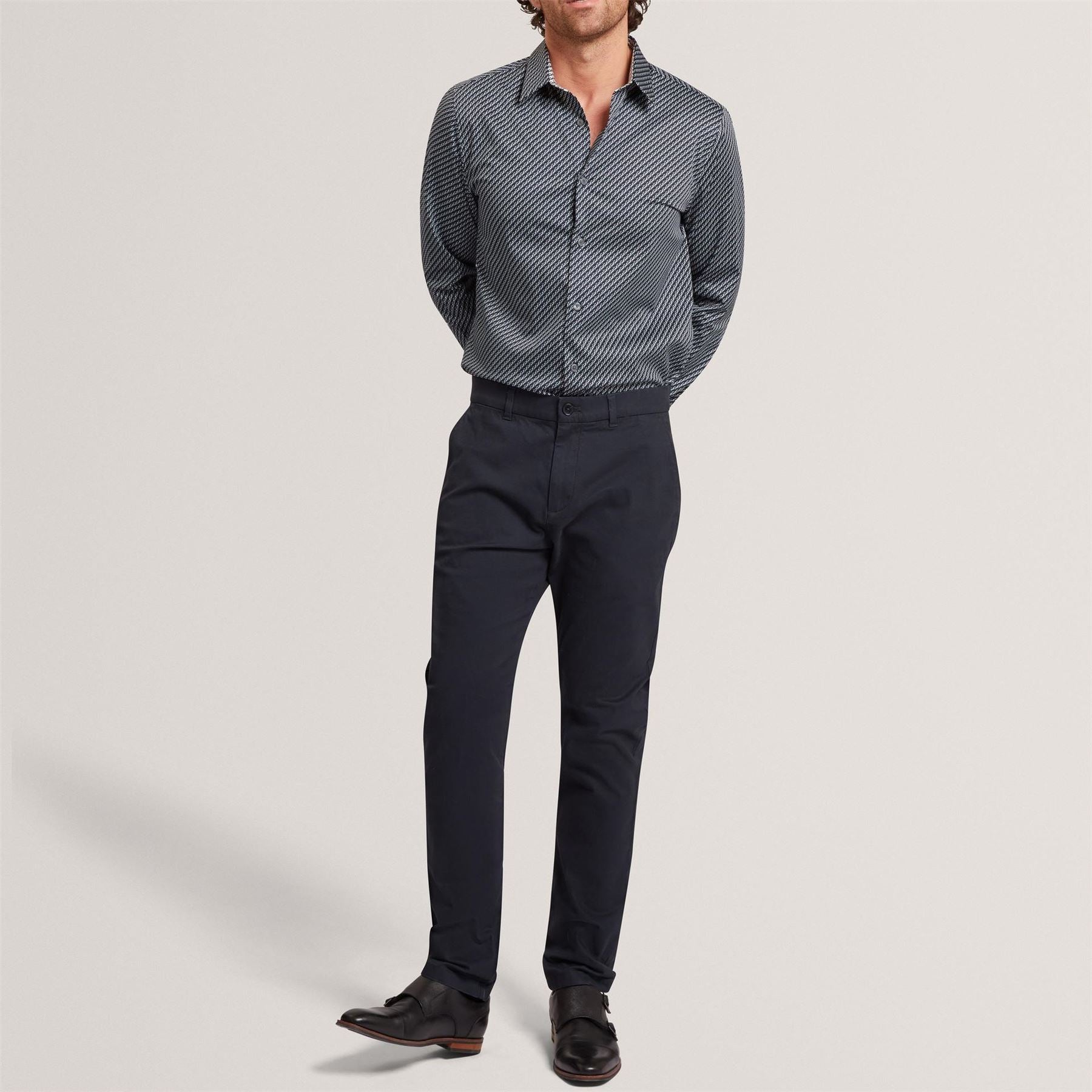 Ted Baker Ls Slim Geo Long Sleeve Patterned Shirt
