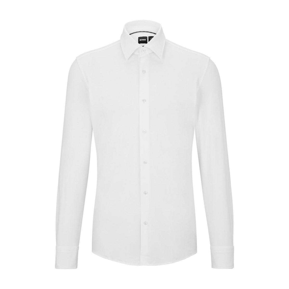 Boss Collared Neck Point Collar Long Sleeve Shirt