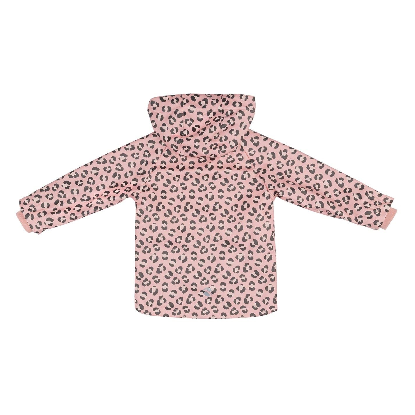 Gelert Leopard Patterned Hooded Snap Button Ribbed Cuff Rain Jacket