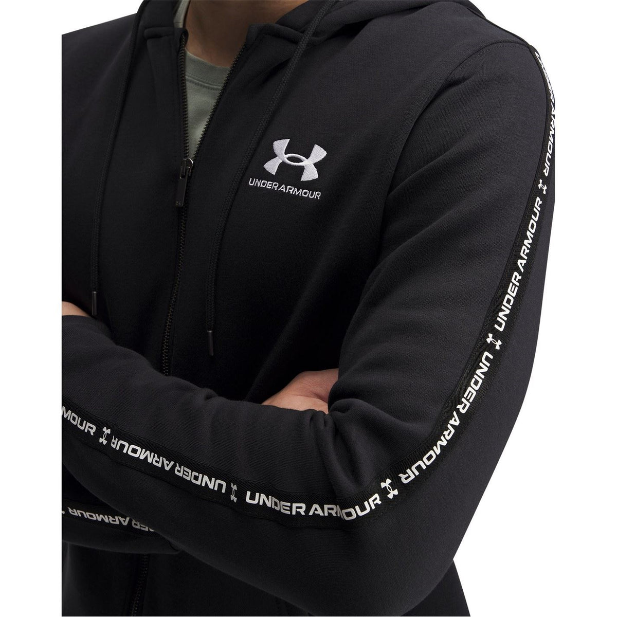 Under Armour Icon Solid Patterned Hooded Ribbed Cuff Full Zipper Sweat Jacket
