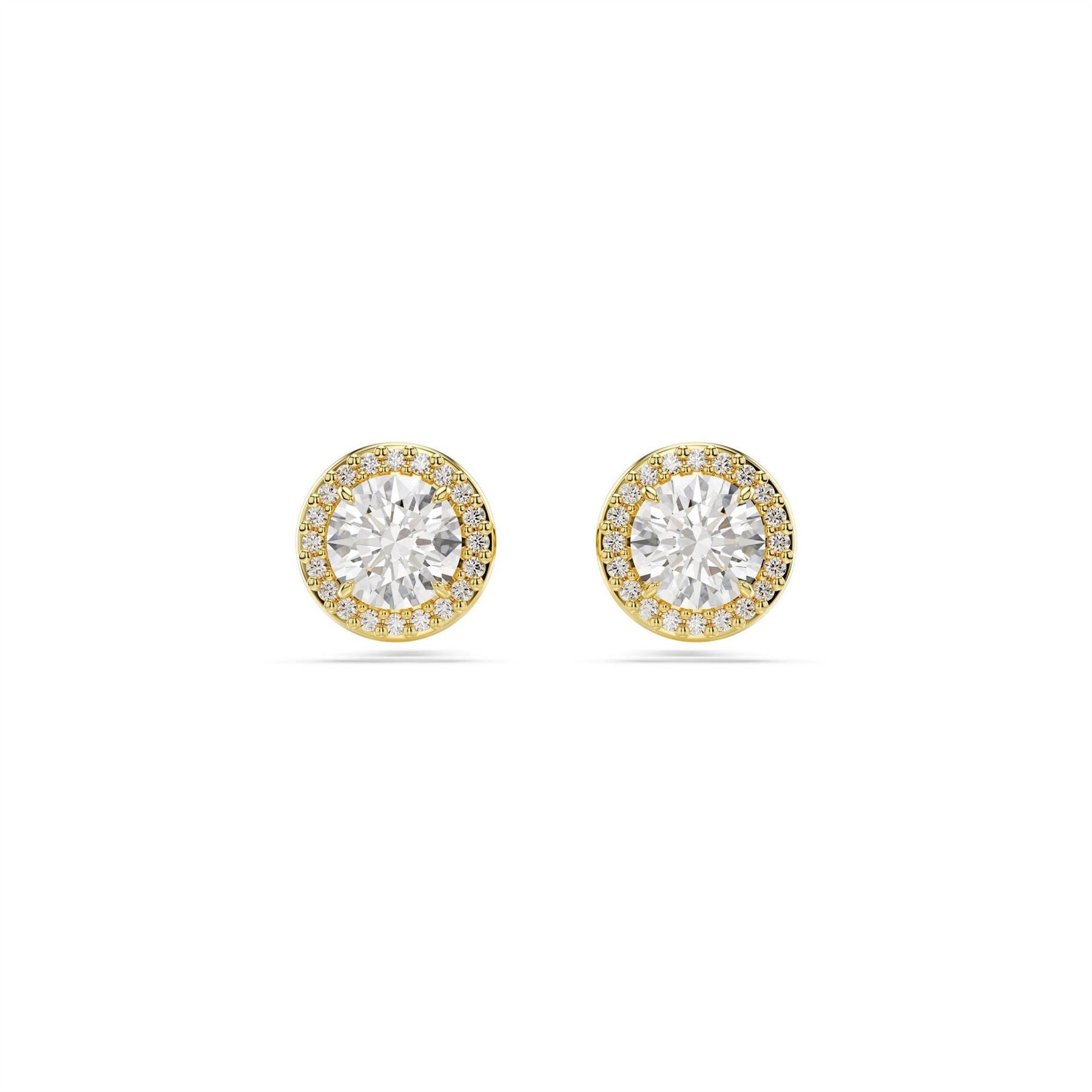 Swarovski Angelic Stud Earrings, Round Cut, Pavé, White, Rhodium Plated