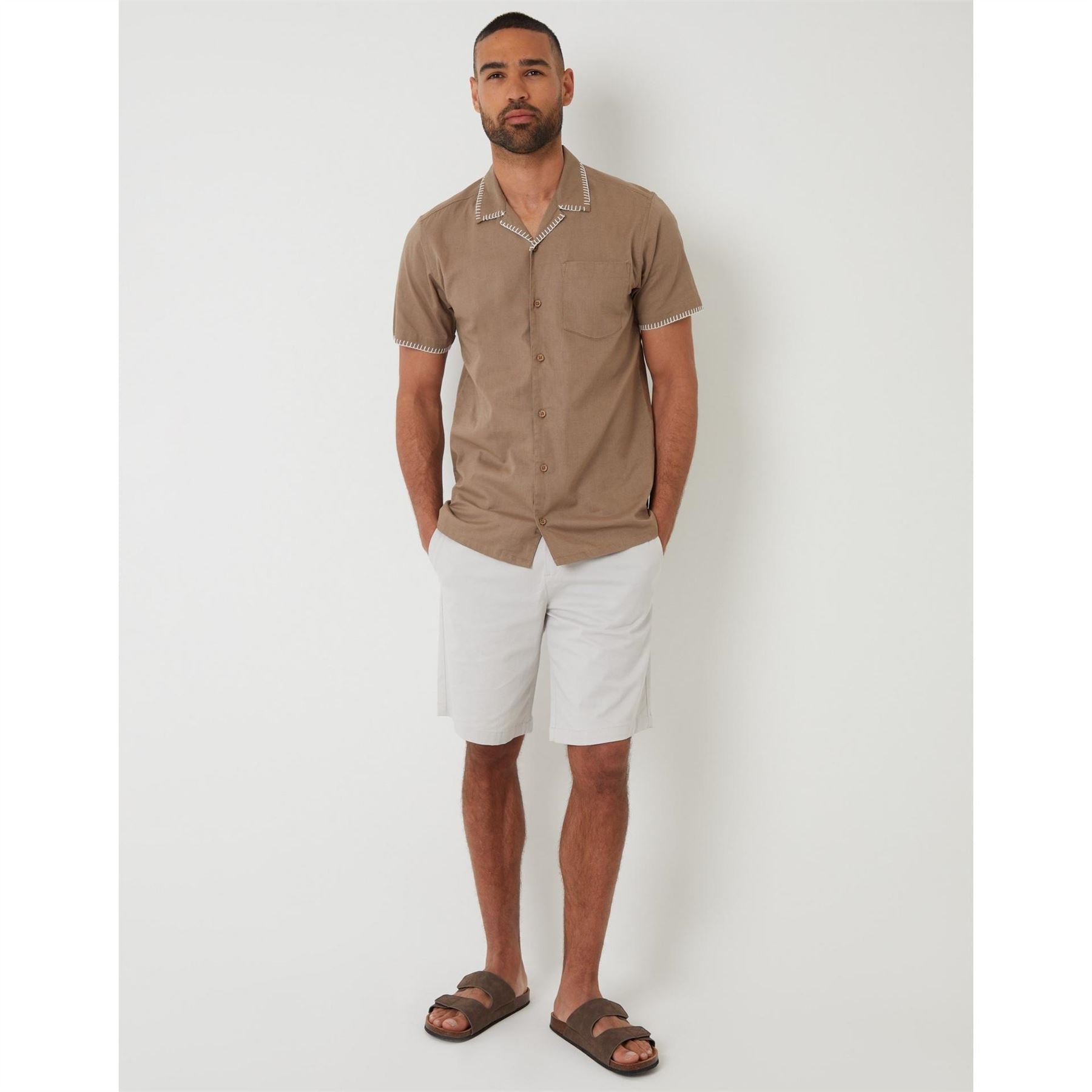 Threadbare Burnley Regular Fit Short Sleeve Shirt