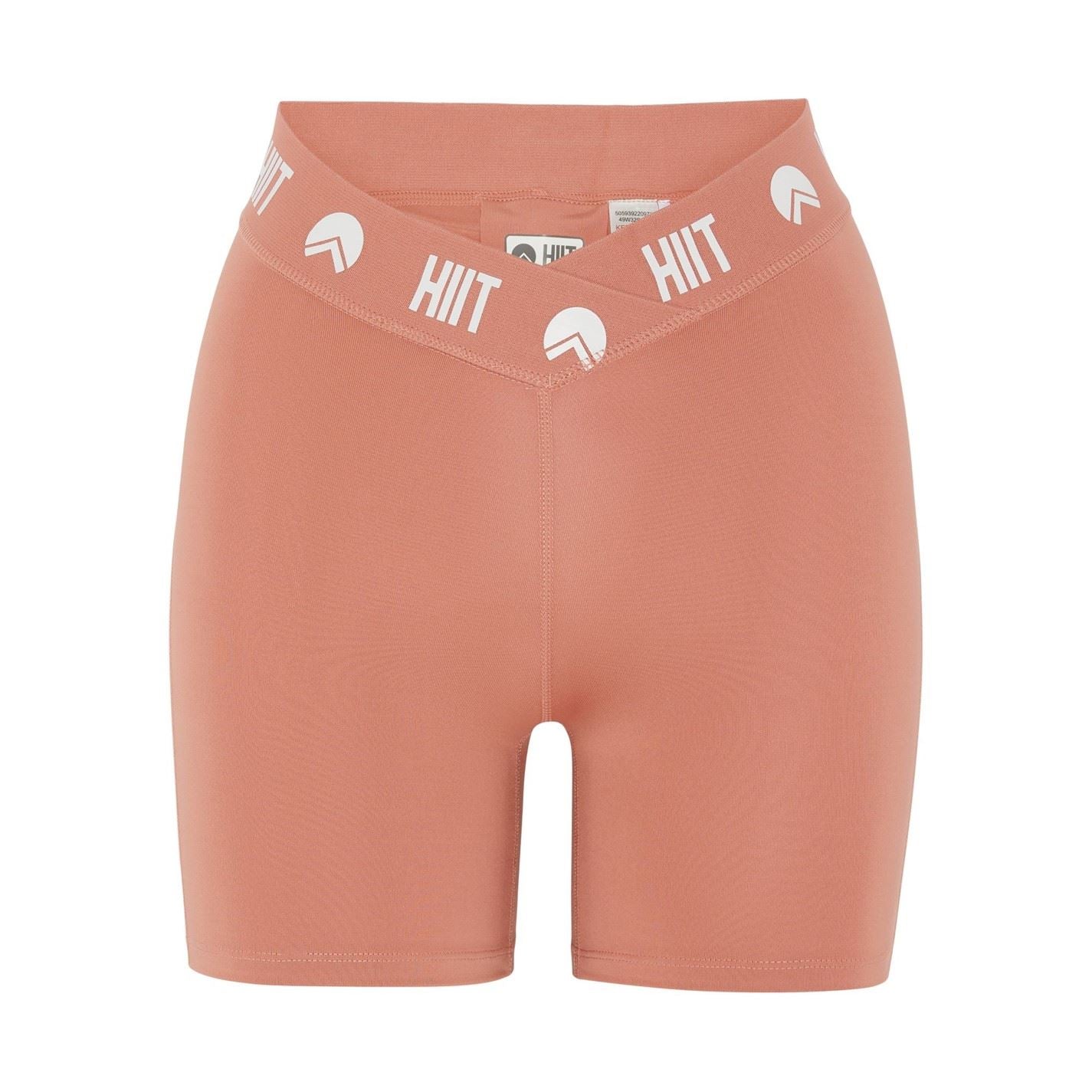 HIIT Logo Print Shirred Shorts