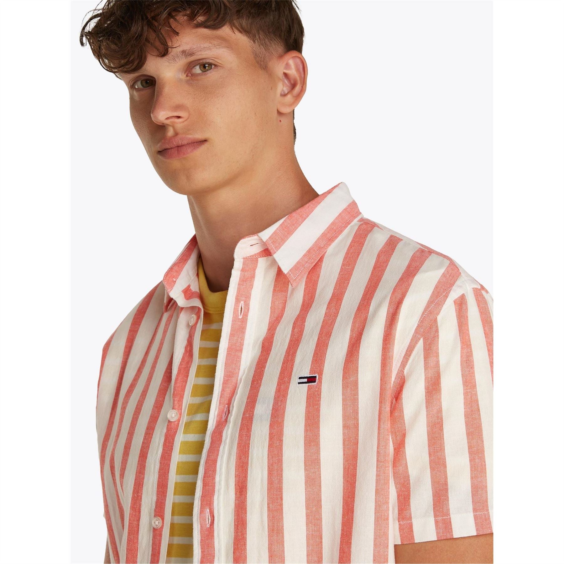 Tommy Jeans Long Sleeve Linen Patterned Shirt