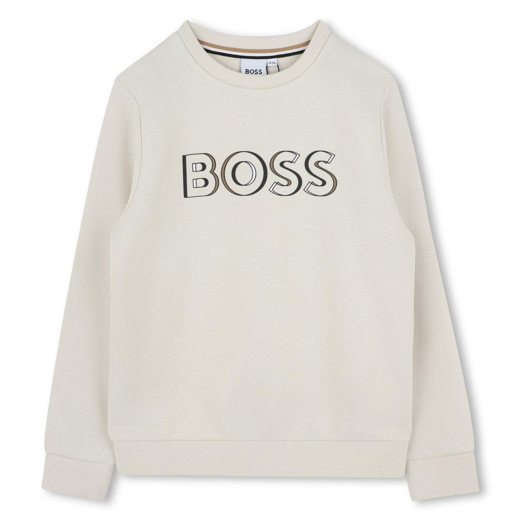 Boss Logo Print Crew Neck Regular Fit Sweatshirt