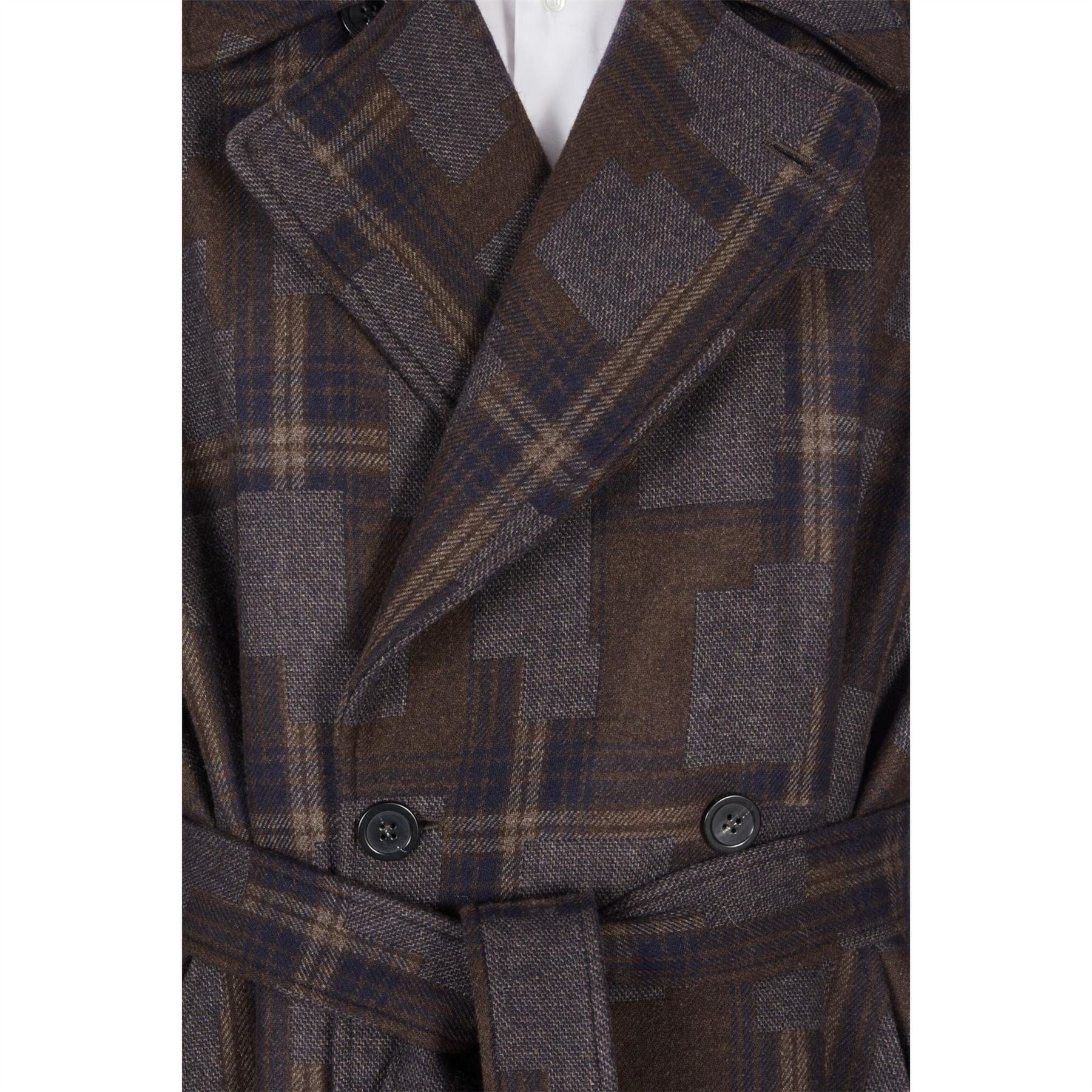 Emporio Armani Patterned Belted Trench Coat