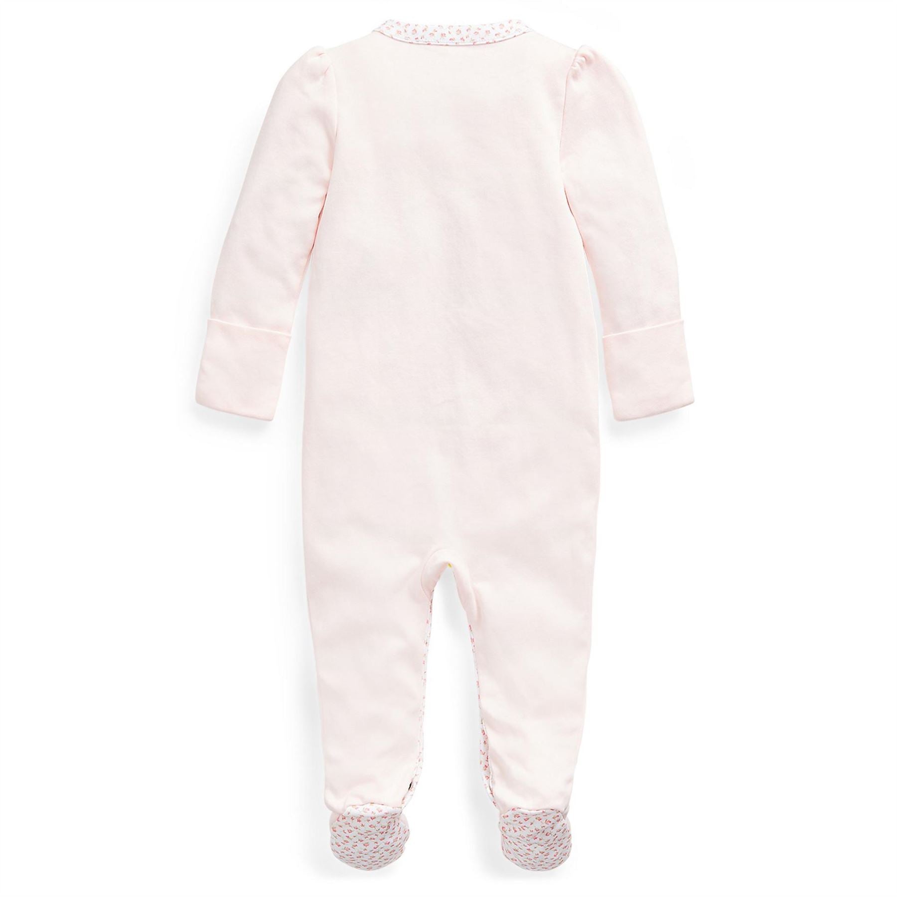 Polo Ralph Lauren Floral Trim Cotton Sleepsuit