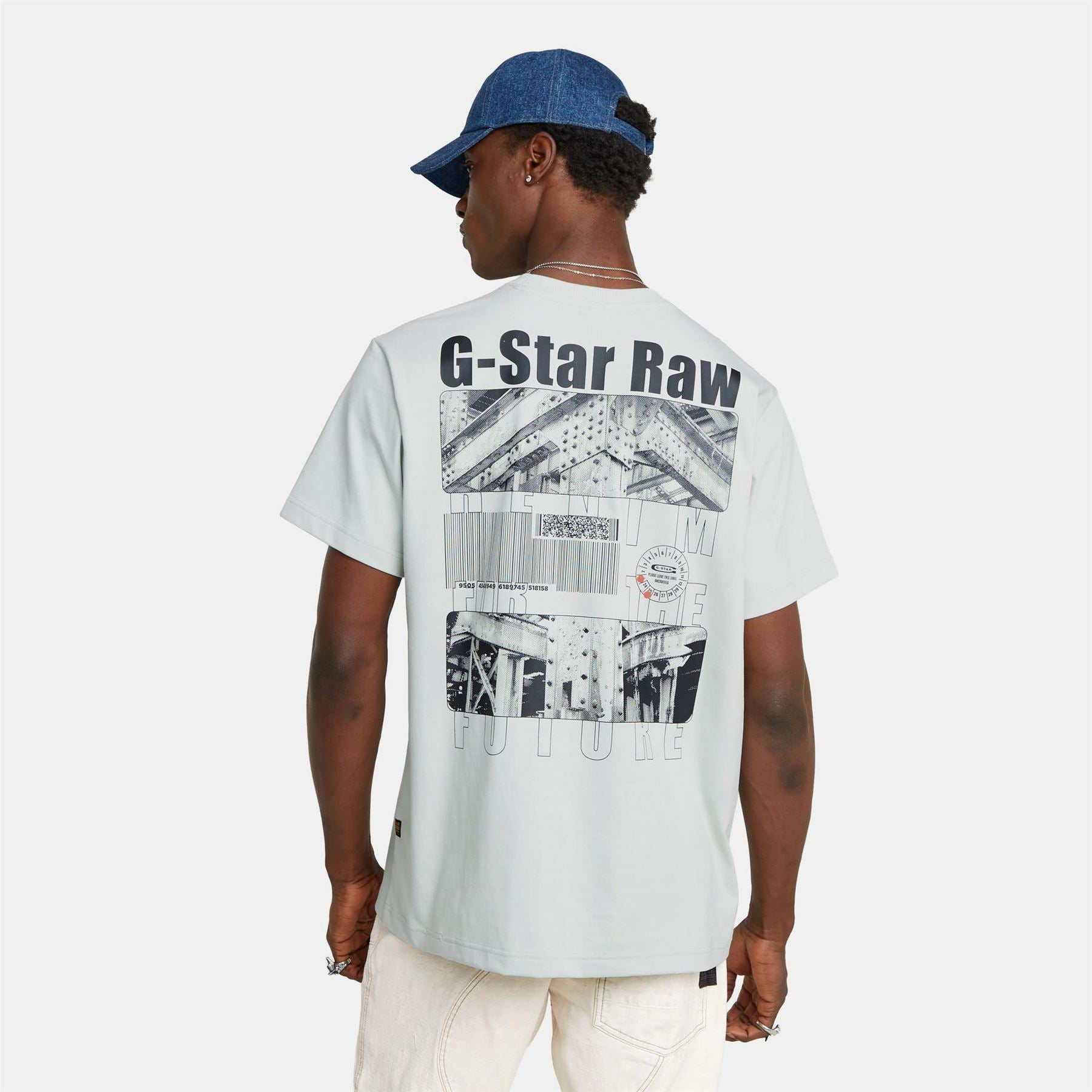 G Star Barcode Graphic Crew Neck Short Sleeve T-Shirt