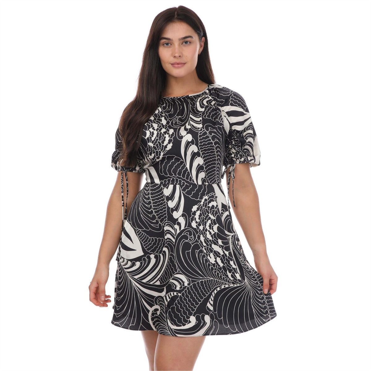 Ted Baker Printed Puff Sleeve Printed Mini Dress