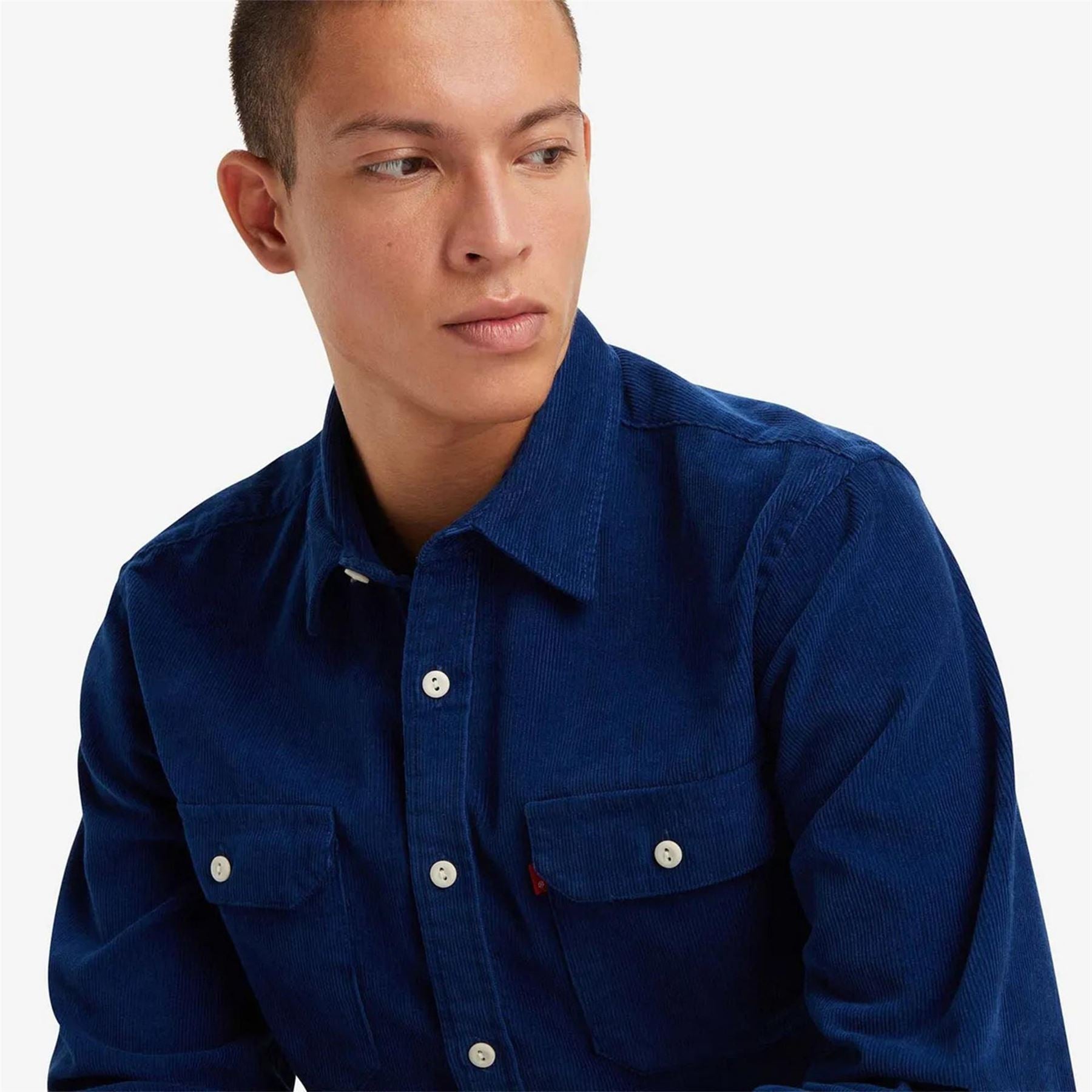 Levis Jackson Solid Patterned Chest Pocket Overshirt