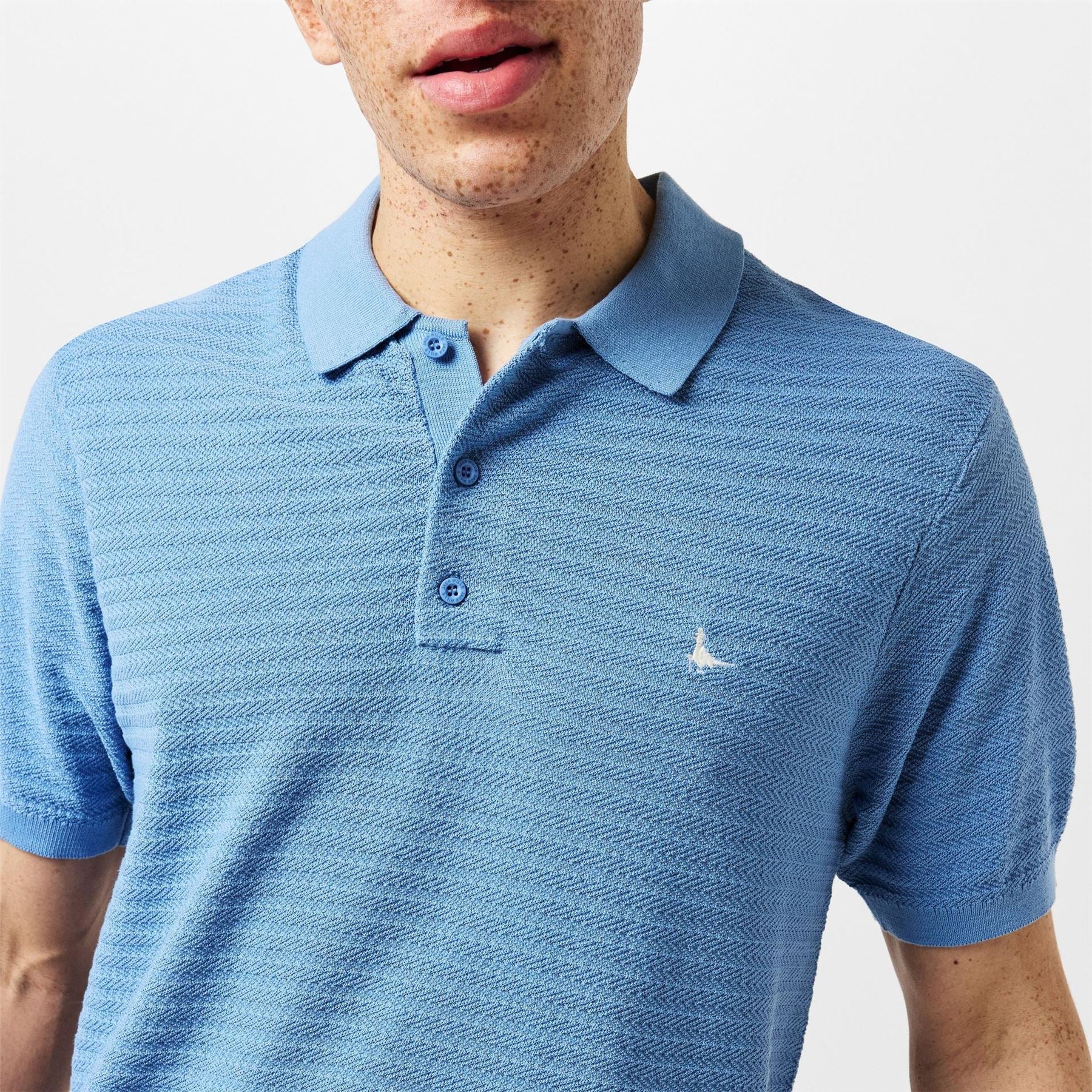 Jack Wills Herringbone Short Sleeve Polo Shirt