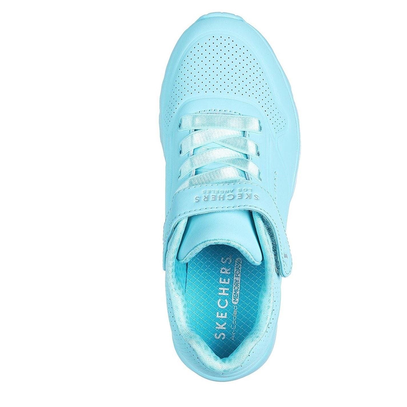 Skechers Duraleather W Metallic Heel Lace Up Low Top Trainers Girls