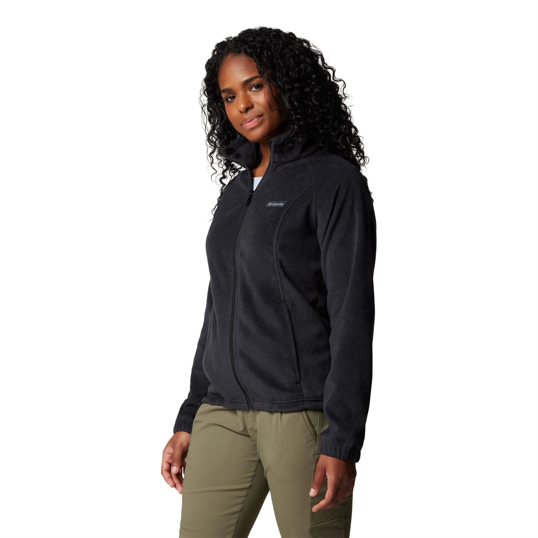 Columbia Benton Solid Patterned Full Zipper Ribbed Cuff Jacket