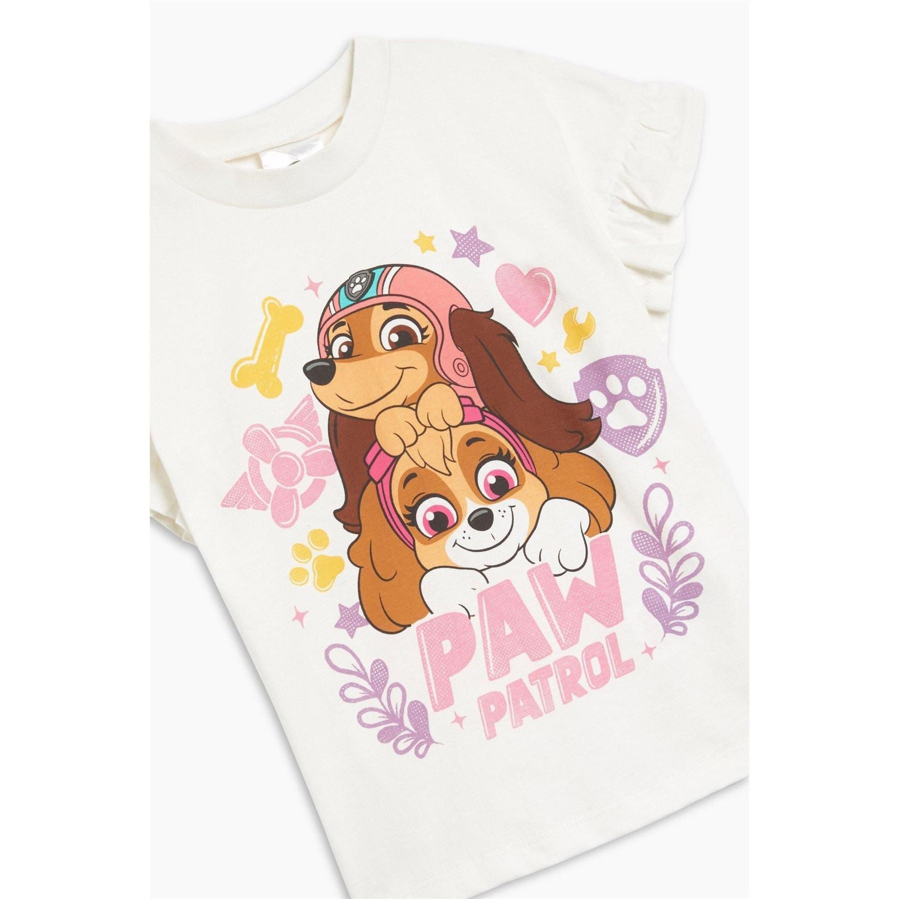 Character Paw Patrol Frill Crew Neck Short Sleeve T-Shirt and Legging Set