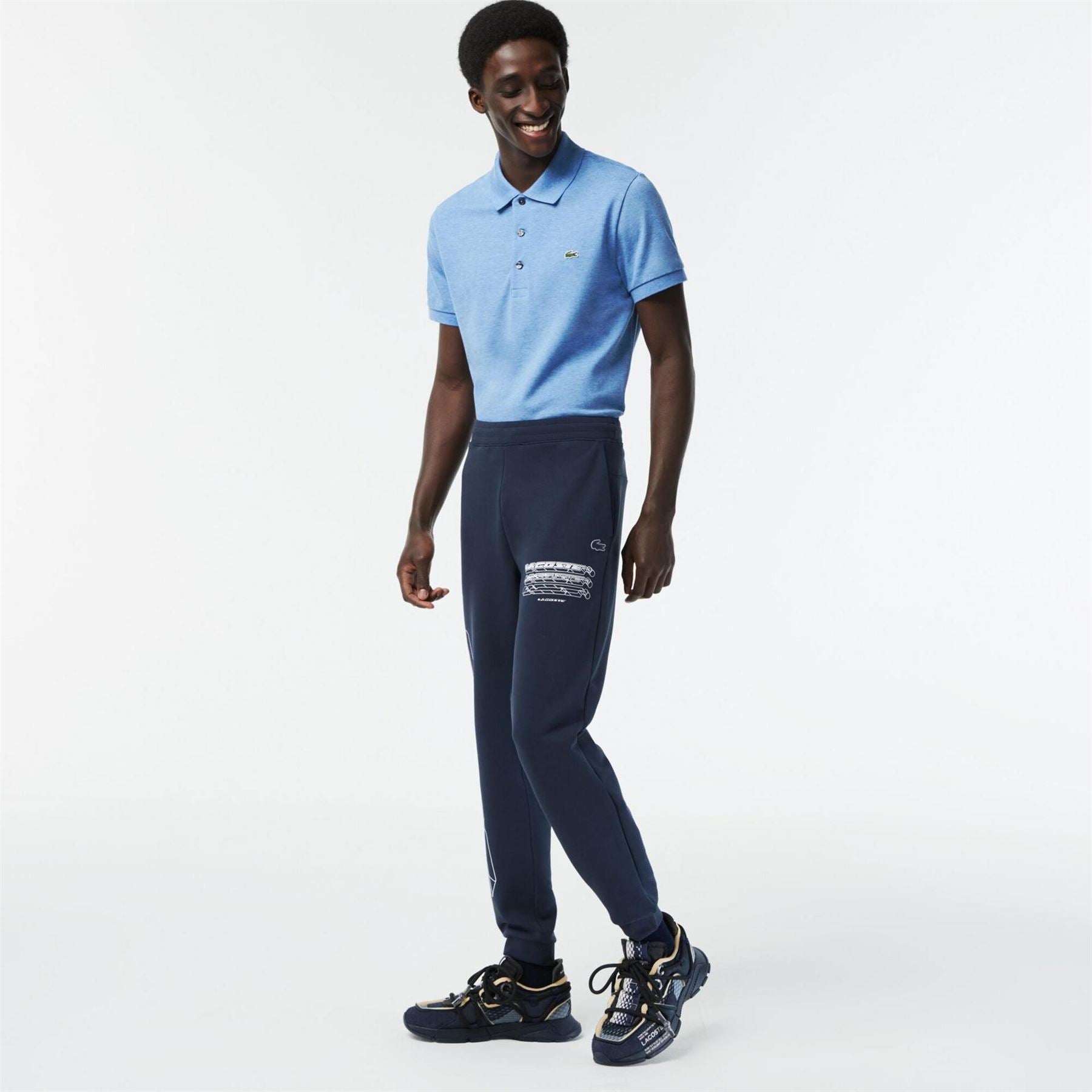 Lacoste Slim Cut Graphic Print Track Pants