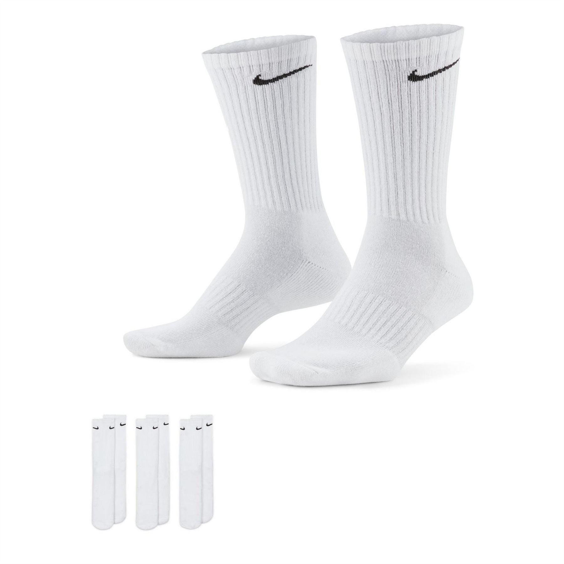 Nike 2 Cushion 3 Pack Crew Socks