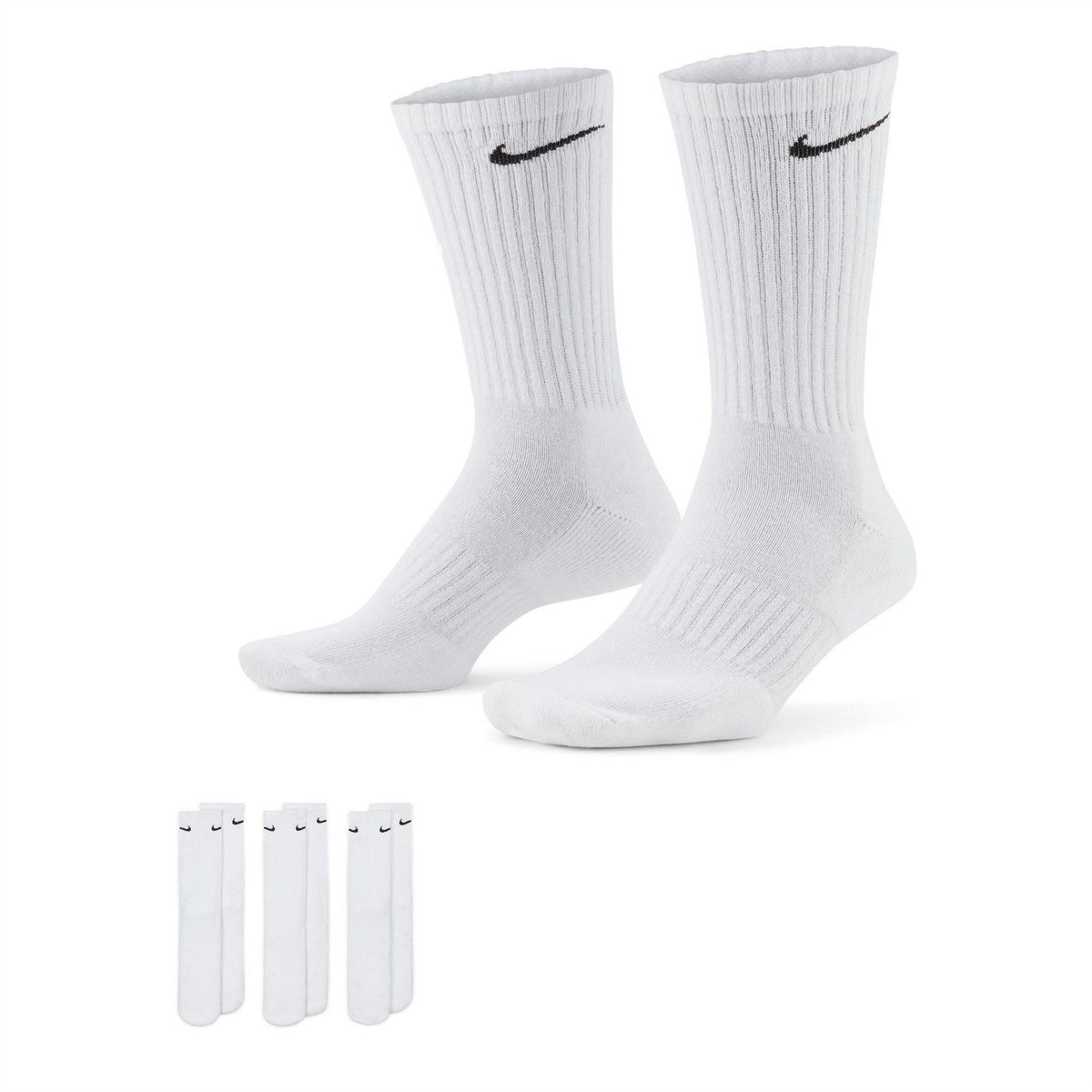 Nike 2 Cushion 3 Pack Crew Socks