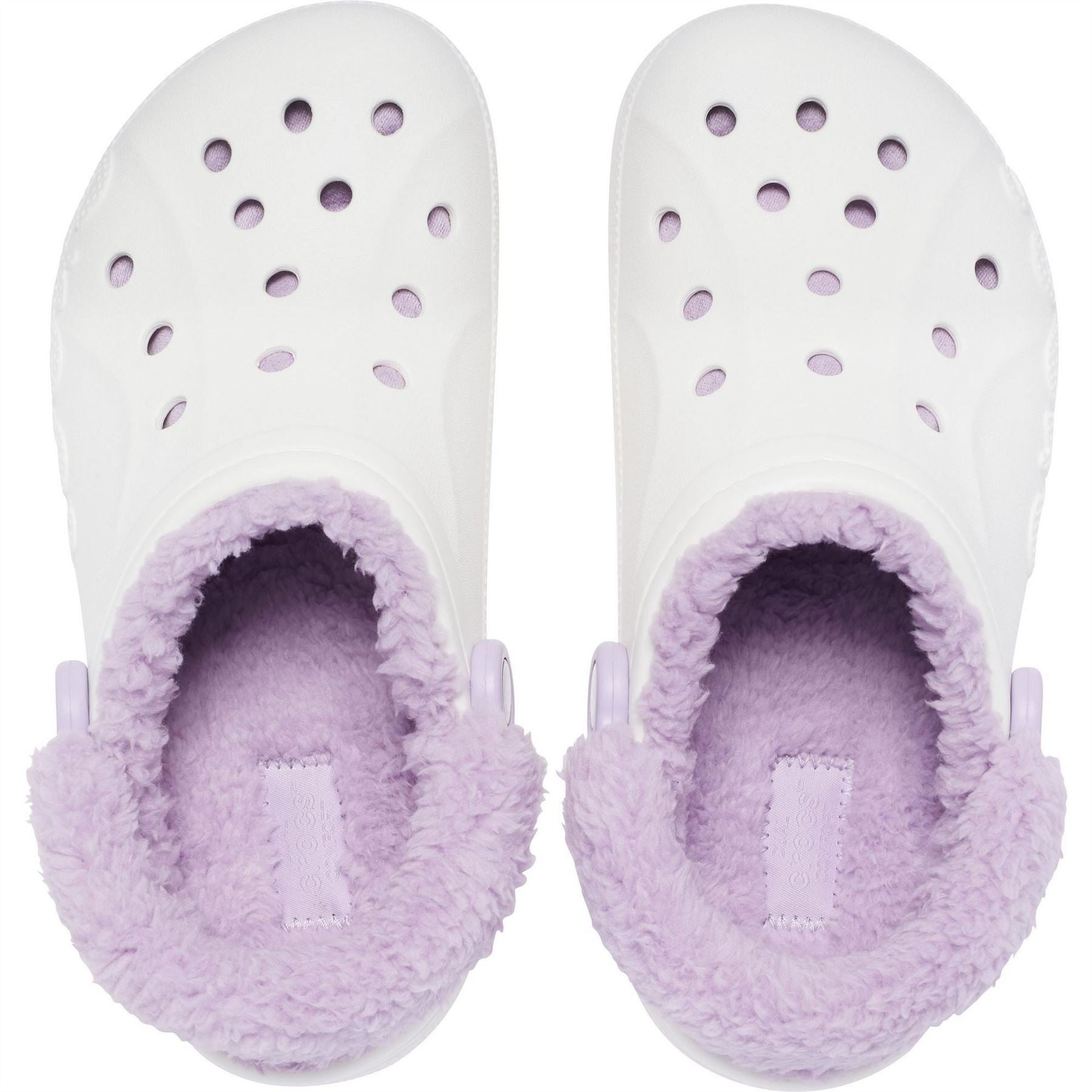 Crocs Baya Lined Fuzz Strap Closed Toe Clogs