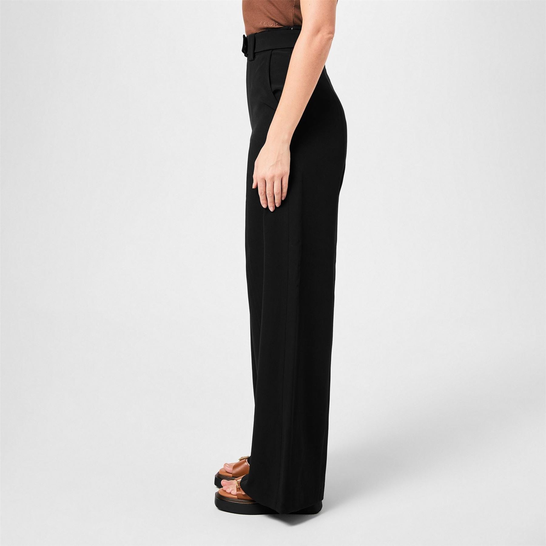 French Connection Echo Crepe Wide Leg Trousers
