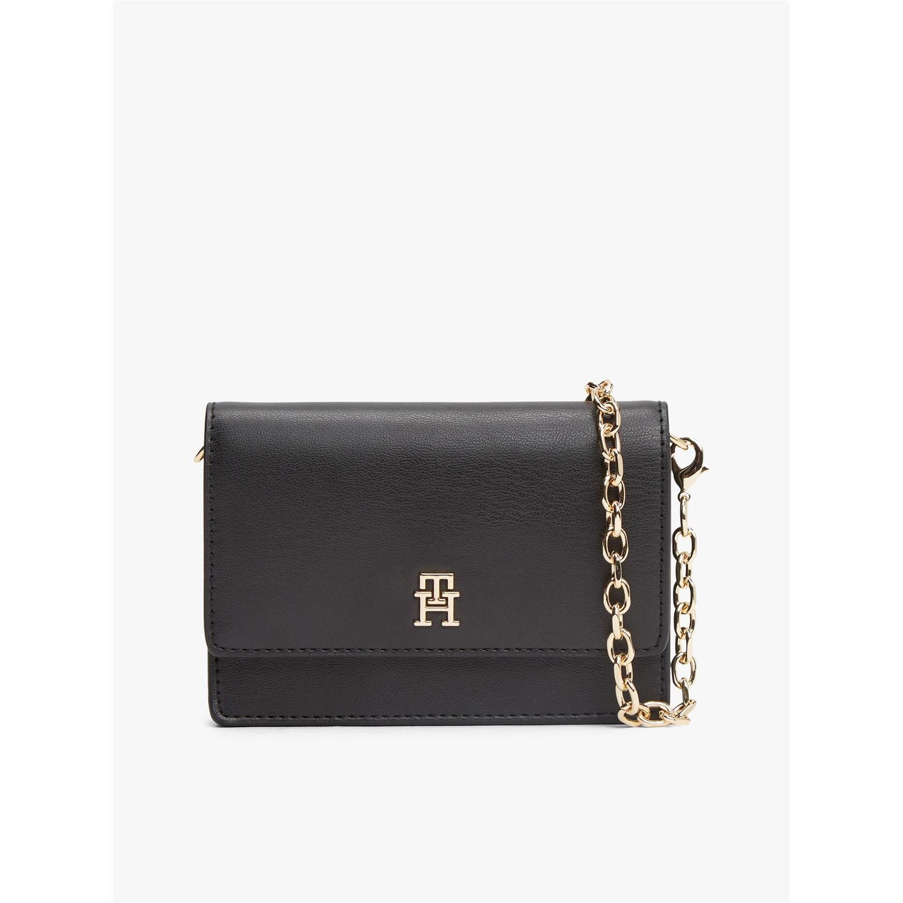 Tommy Hilfiger Icon Card Holder with Gold Tone Chain