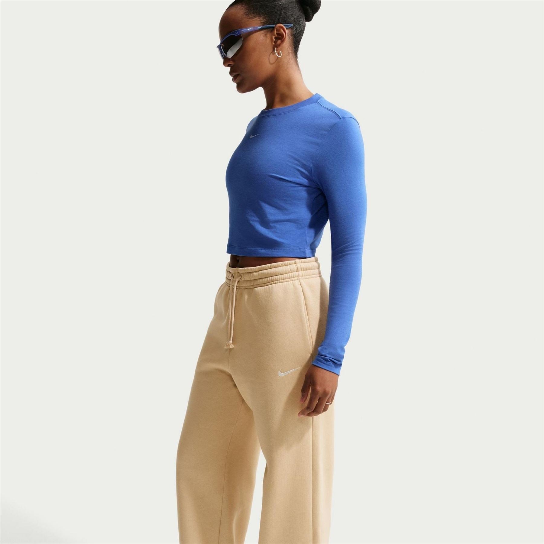 Nike Womens Sportswear Phoenix Fleece High Waisted Wide Leg Sweatpants