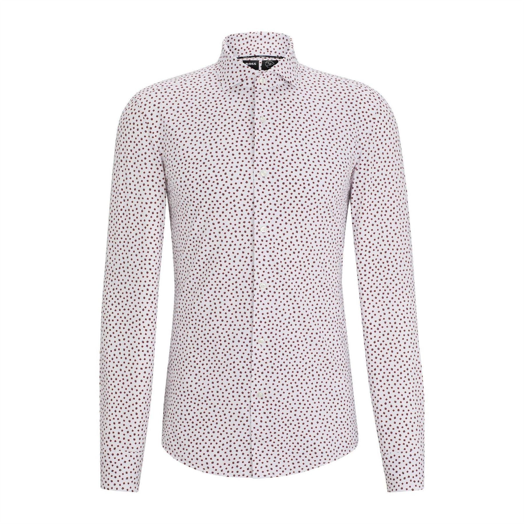 Boss Spread Collar Slim Fit Long Sleeve Oxford Shirt