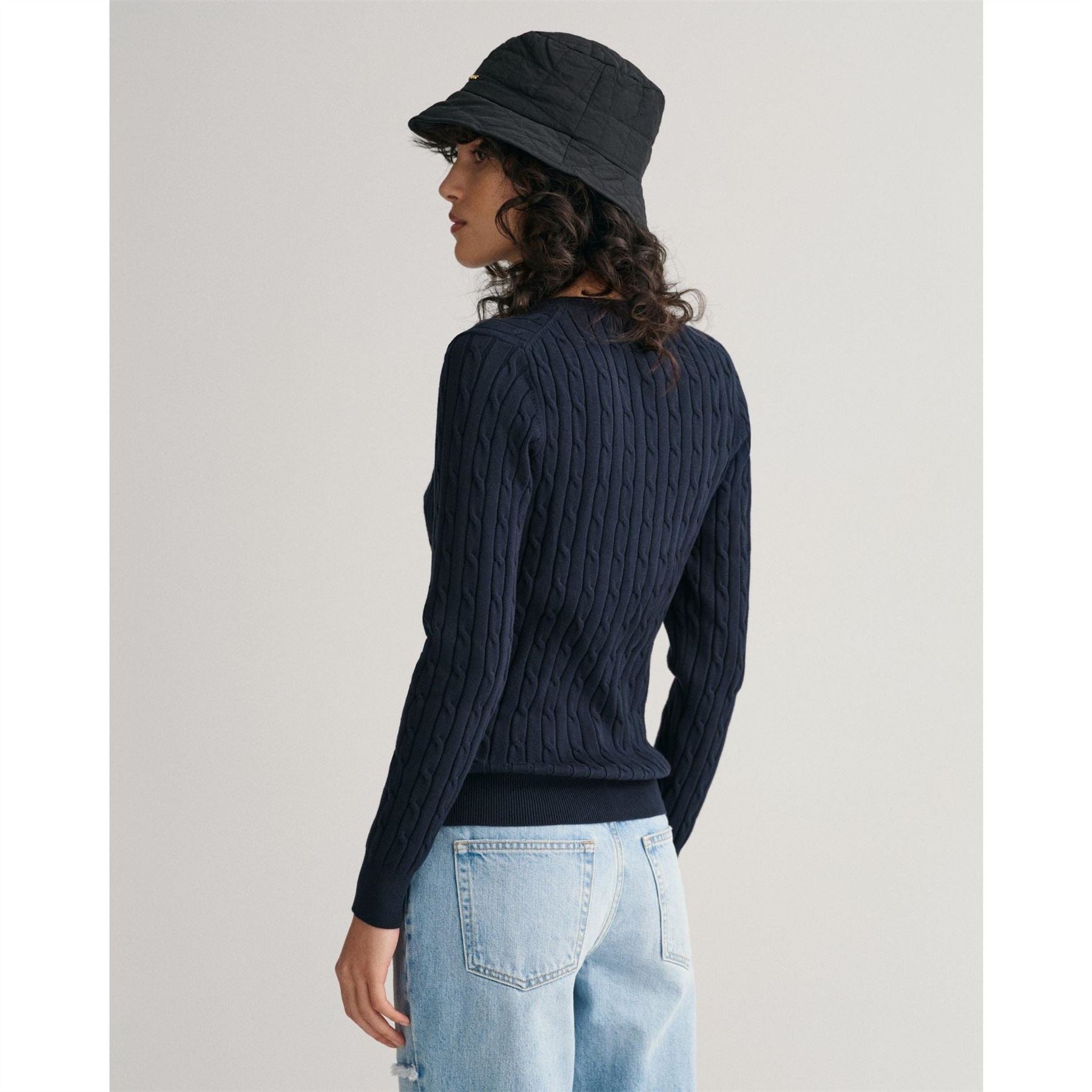 Gant Cotton Cable Knit Crew Neck Sweater