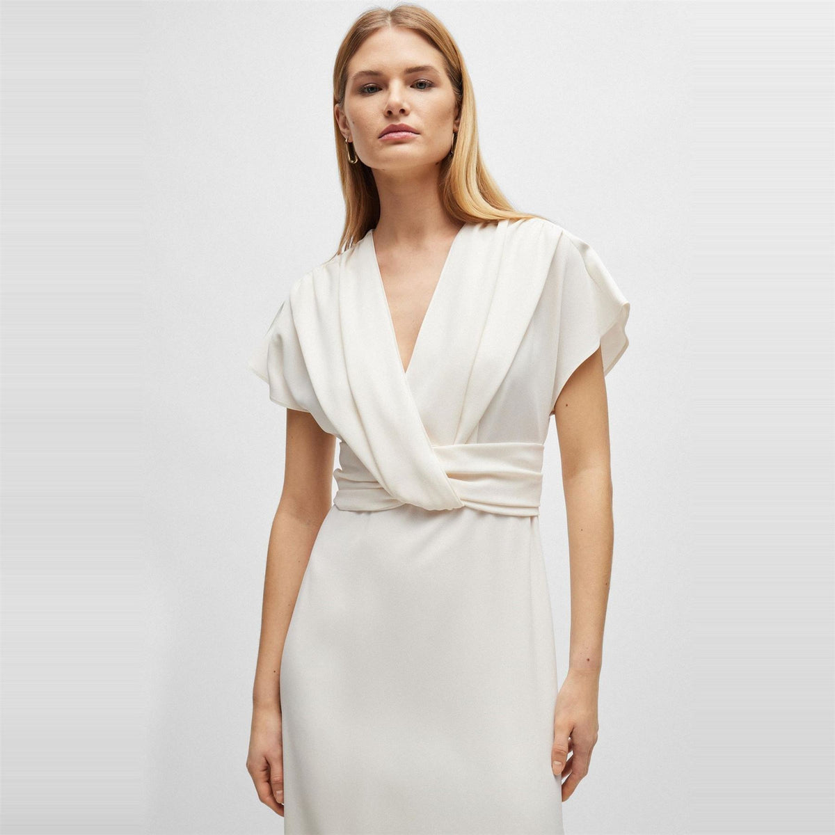 Boss Debasa2 V-Neck Short Sleeve Midi Wrap Dress