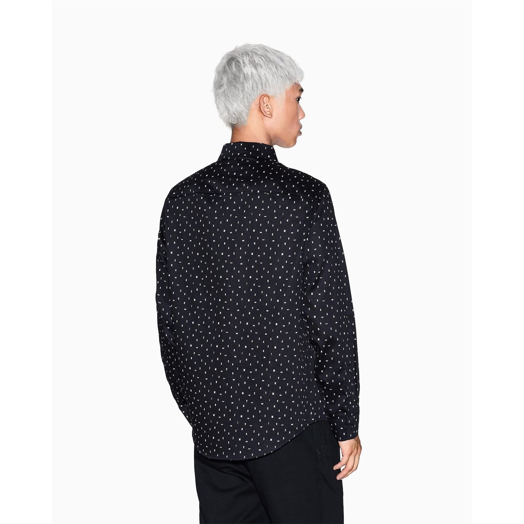 Armani Exchange Exchange Collared Neck Long Sleeve Shirt