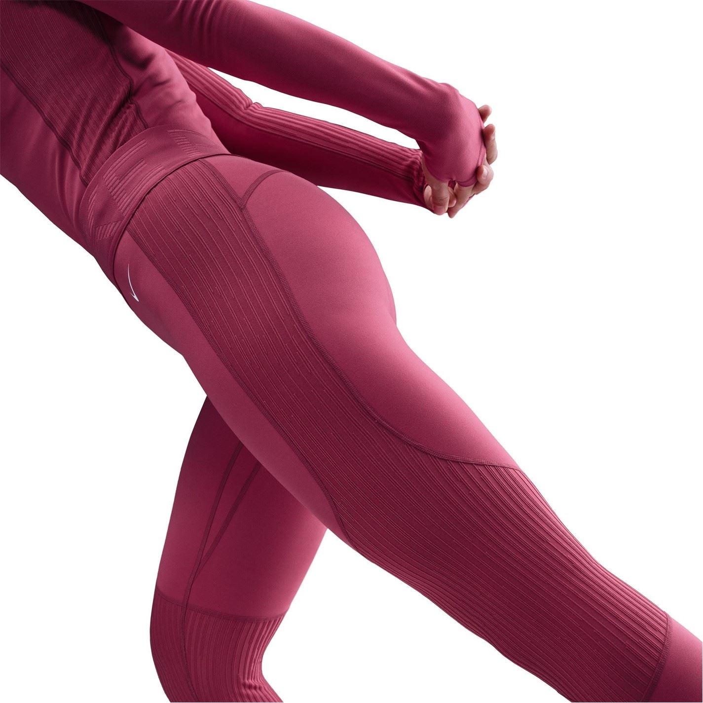 Nike Ribbed Solid Patterned Running Leggings